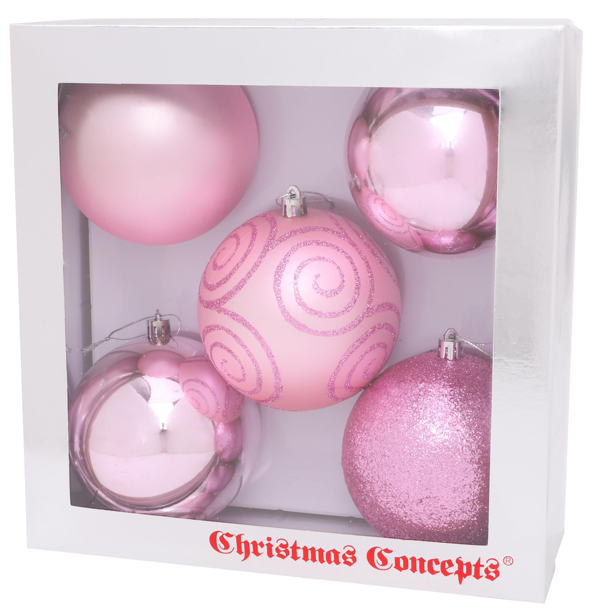 Bolas Navideñas Mate A Rayas X P.ink Con Forma De Purpurina | Meses Sin