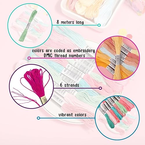 Miniatura 3 de Athena's Elements Hilo de bordar  Hilo de arco iris para bordar, hilo de punto de cruz, cuerdas de bordado para manualidades, manualidades, a granel