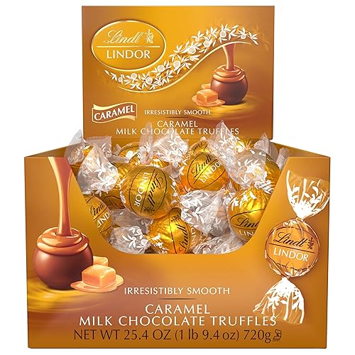 Miniatura 8 de Lindt Lindor Trufas de chocolate con leche de caramelo chocolate con leche con centro de trufa suave 254 oz 60 unidades