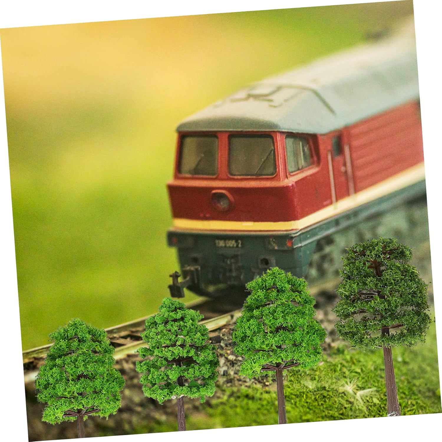70pcs Miniature Fall Maple Tree Model Realistic Simulation Plant for Landscape Decoration Plastic Material Micro House Decor