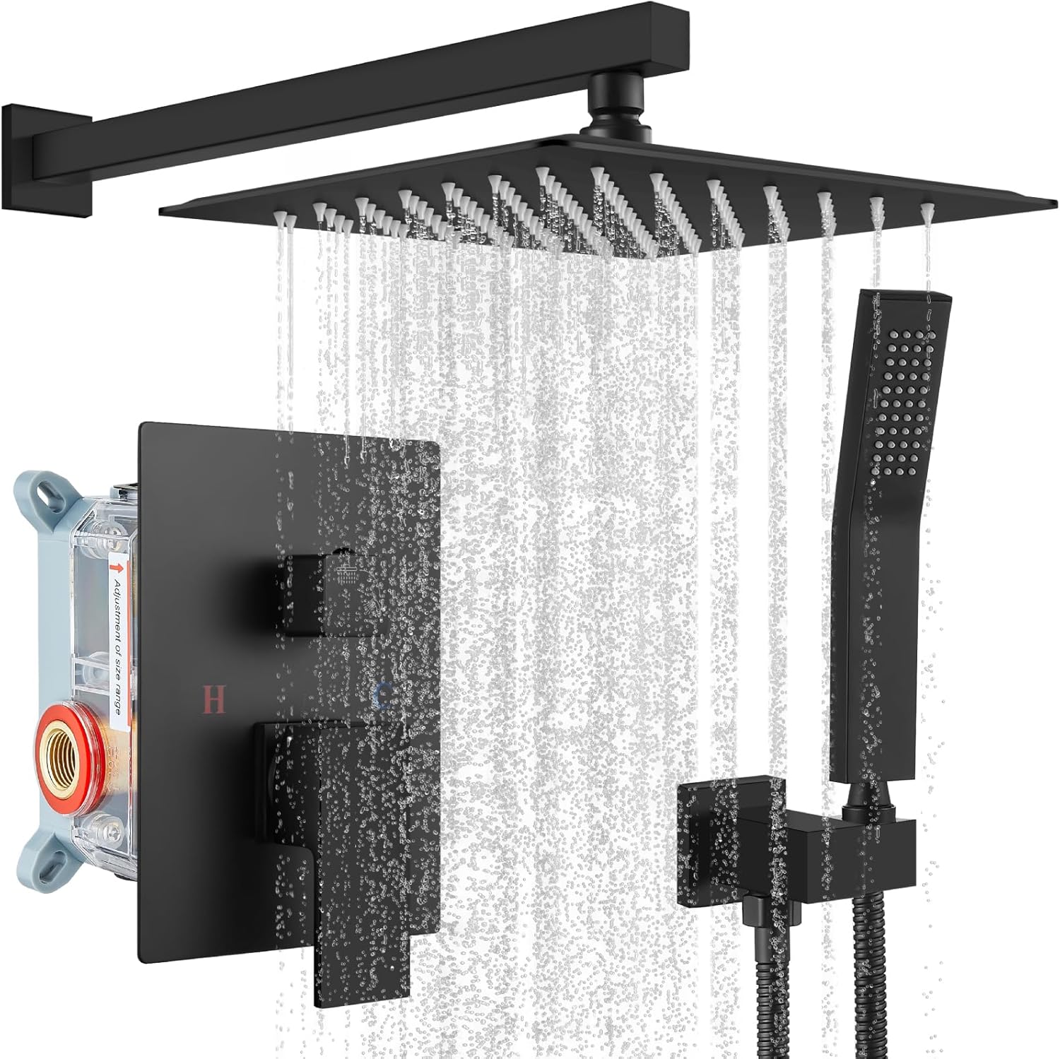 gotonovo Rainfall Bathroom Shower System Rain Shower Head