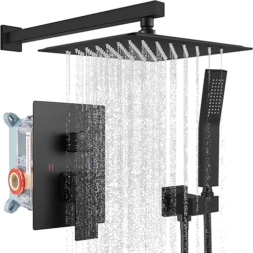 gotonovo Rainfall Bathroom Shower System Rain Shower Head and Handle