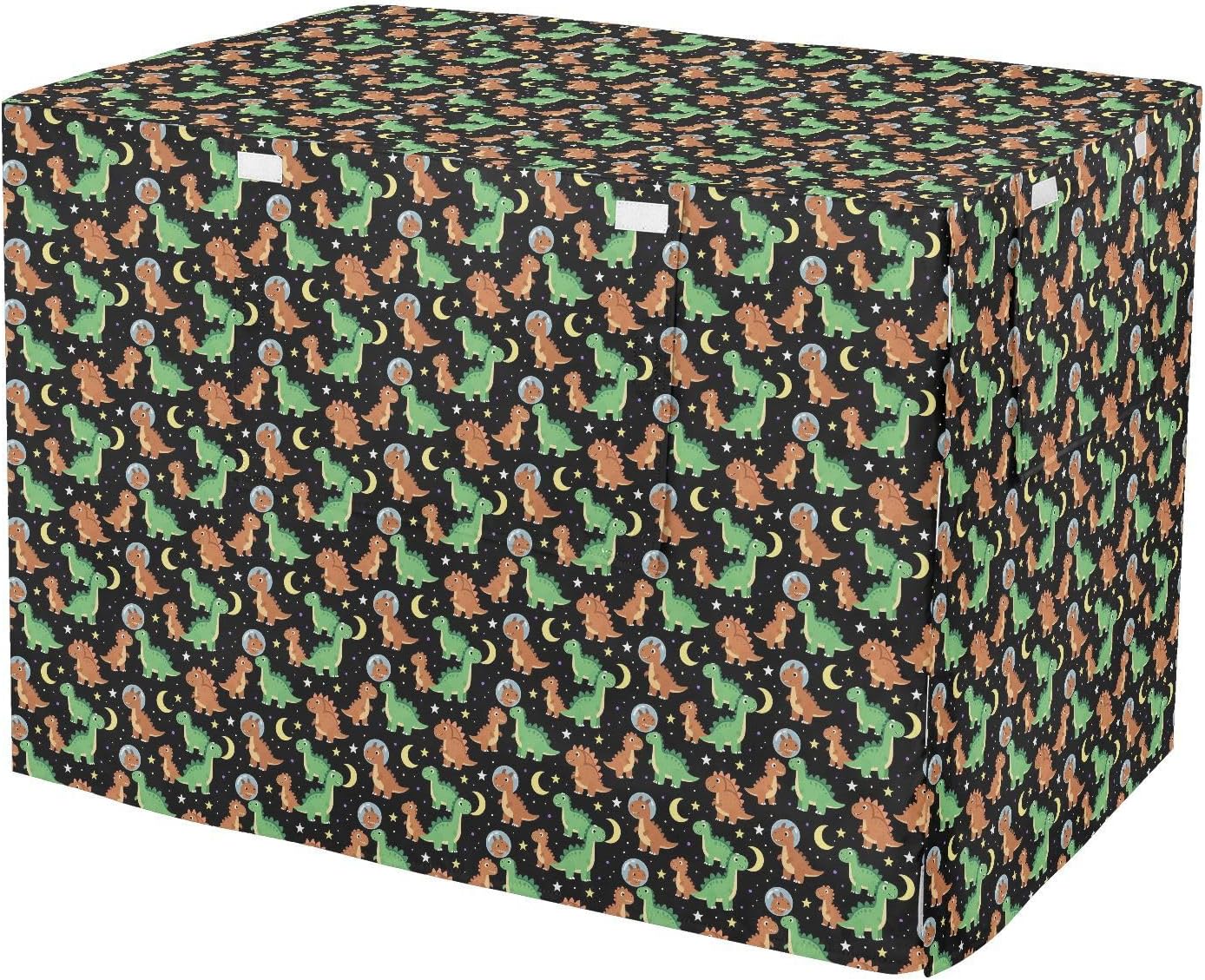 Space Cute Dinosaur Cover for Dog Cage Puppy Wire Cage Covers Rollers Shades 48 Inch