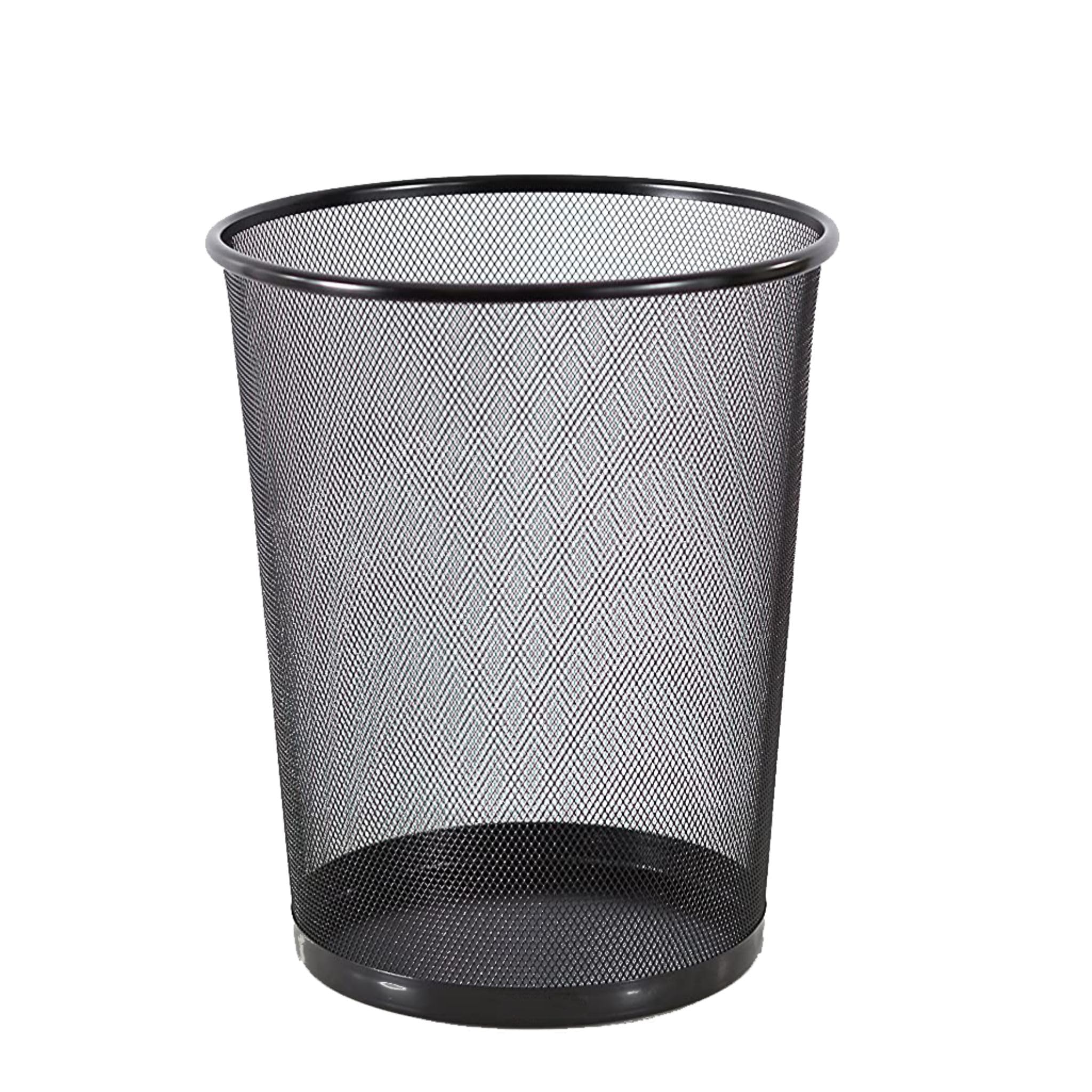 GoodWill Tech Open-Top Cylindrical Metal Mesh Recycling Dustbins- Waste Basket for Home/Office/Coffee Shop/Hotel Non-Toxic - Black (Set of 1, Large (19L))-image-22