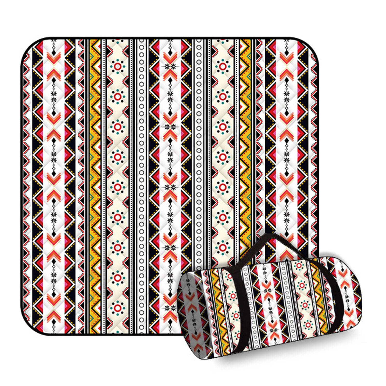 Coperte Picnic Impermeabili Pieghevoli Esterni 5 Strati Spesse Anti Sabbia Leggere Con Cinturino Lavabili Ilavatrice-Red