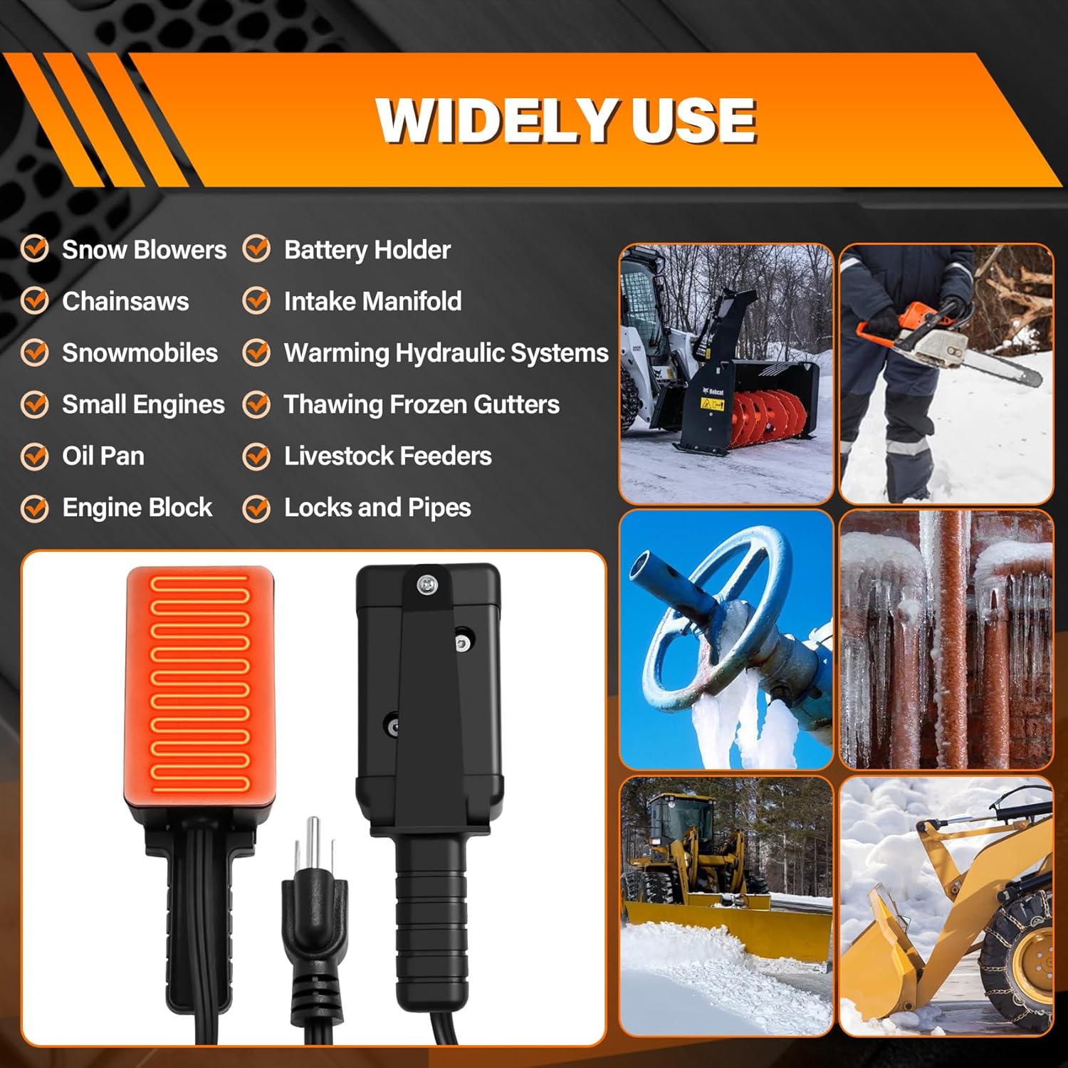 200 Watt 1155 1155X Magnetic Heater for Heating Small Engines,Tractors,Trucks,Cars,Engine Heaters,110/120V 300-400 Degrees 8 Sq. Inch Surface-Thermostat Control