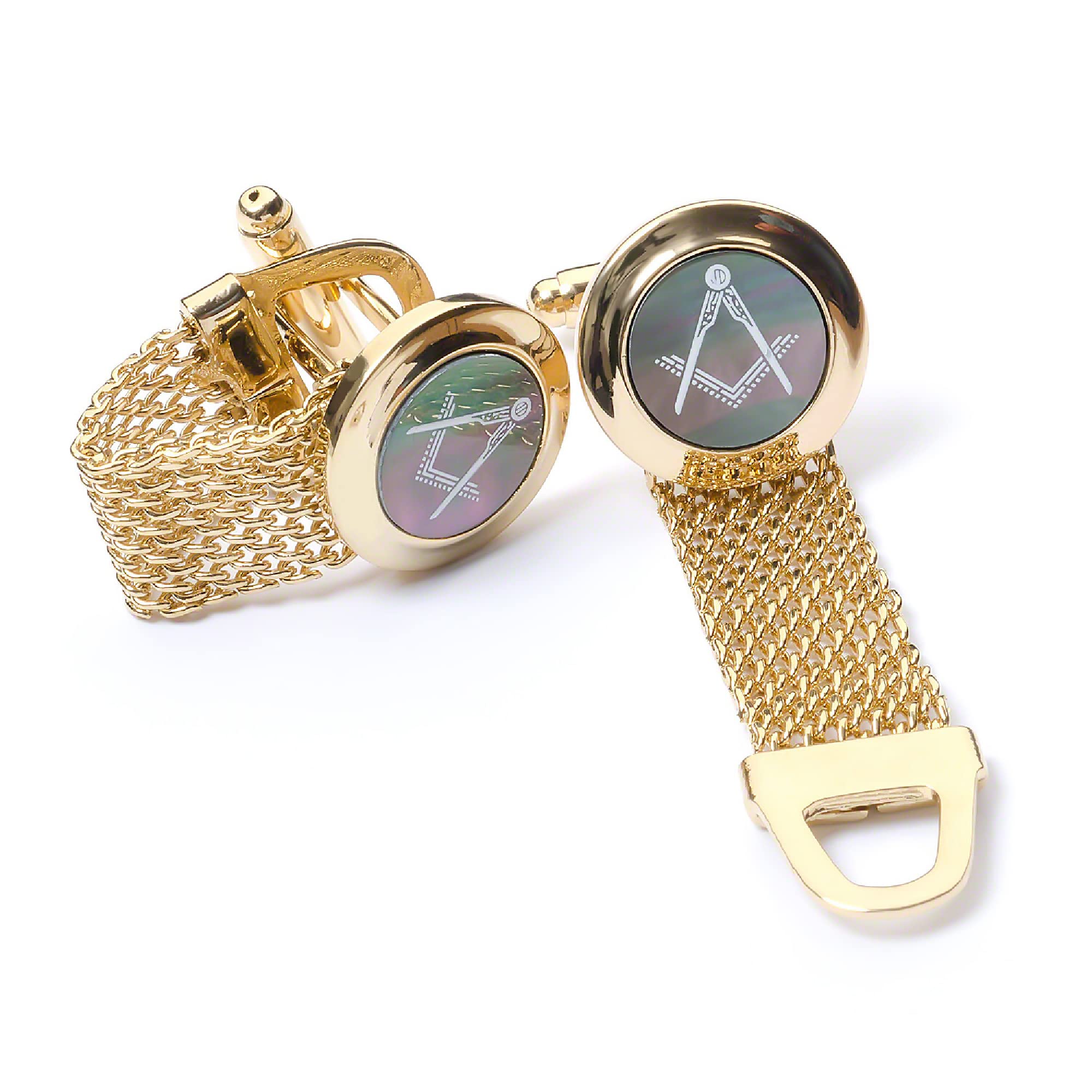 Boutons De Manchette Homme Art Déco En Or 18 Carats - Onyx Noir Et Perle - Boîte Cuir D'origine