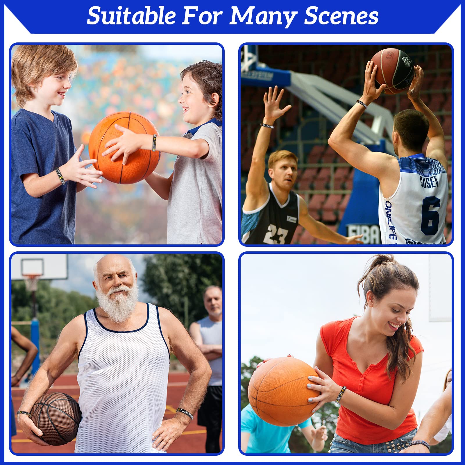 Amazon.co.jp: 36ピース バスケットボール シリコンリストバンド