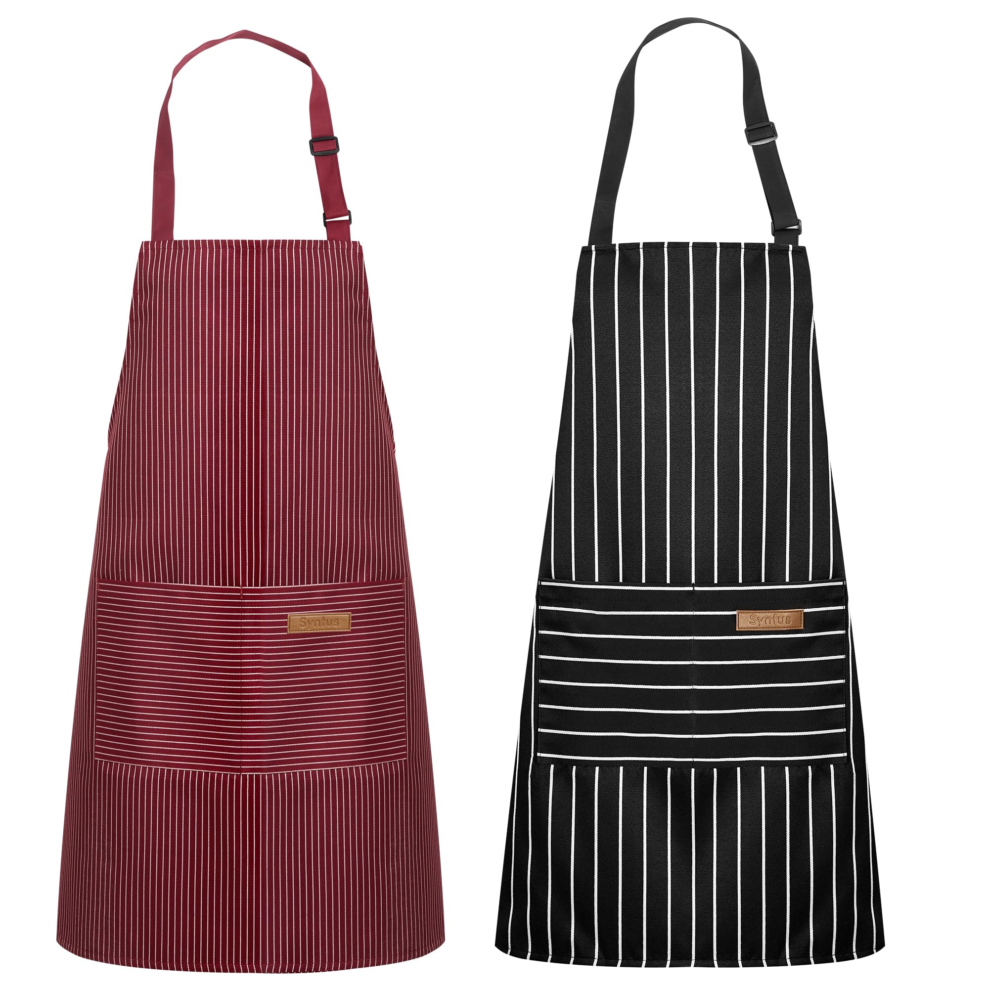 Syntus Apron for Men Women, Adjustable Cooking Kitchen Apron with 2 Pockets