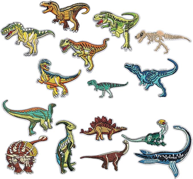 FORMIZON Parches de Dinosaurio, 15 Piezas Parches Ropa Termoadhesivos,  Banda Kit de Costura, Parche de Ropa Patrón de Dinosaurio Pegatina pour  DIY, Camiseta, Jeans, Ropa (B) : Amazon.es: Hogar y cocina