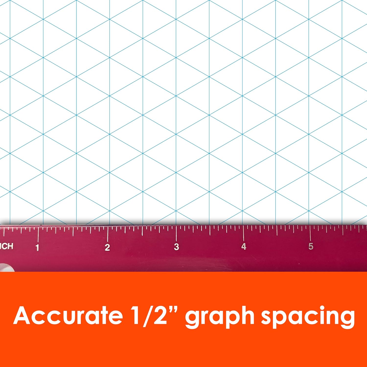 Geyer Instructional Products - 36" x 120" Large Isometric Graph Paper Roll, 1/2" Blue Grid, Ideal for School Classroom Graphing, Designing Blueprints & Floorplans, Tabletop Gaming & Custom Mapping