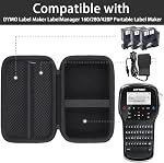 Label Printer Case Compatible with DYMO Label Maker LabelManager 160/280/420P Portable Label Maker(Black Case)