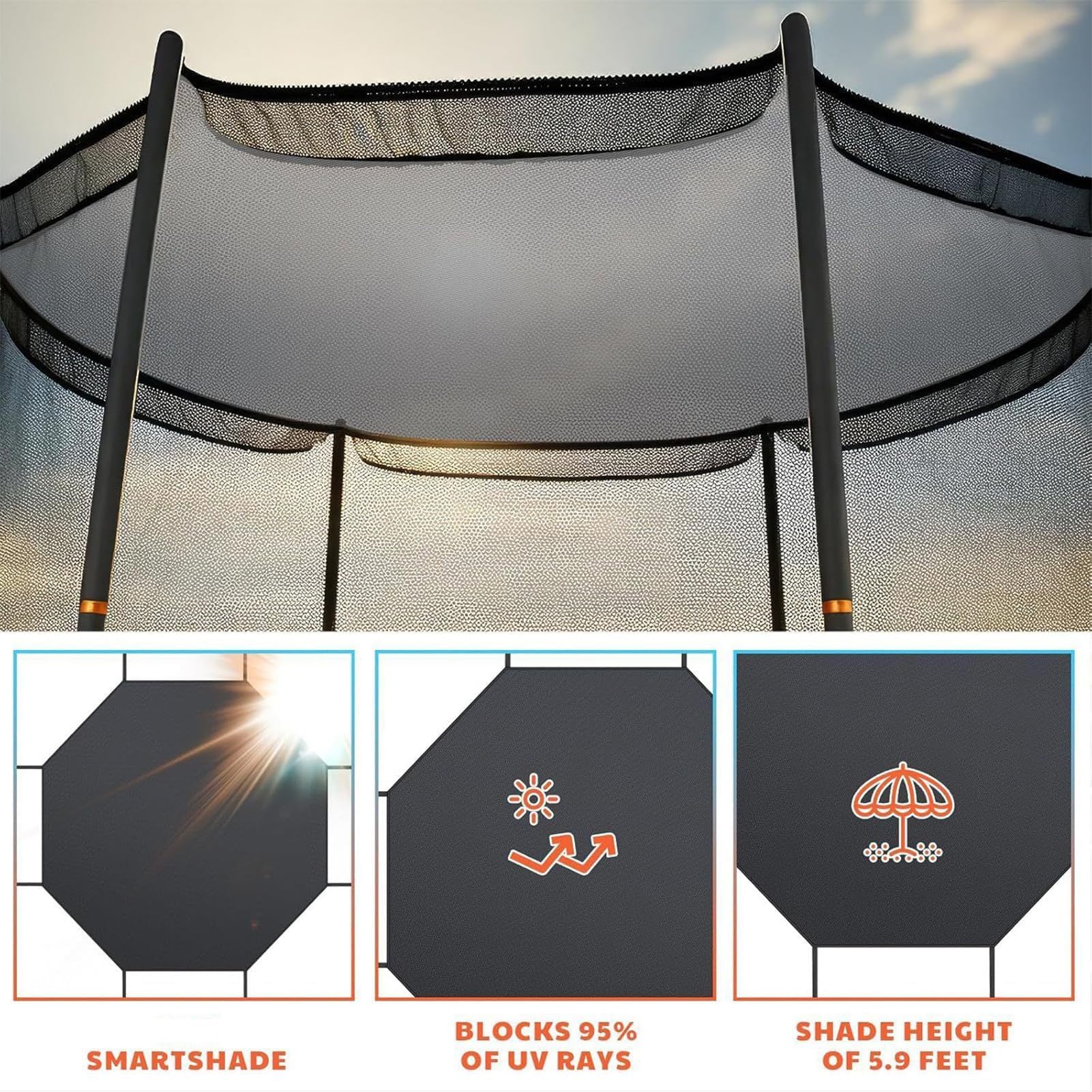 Wodoodporna osłona trampoliny, ochrona przed promieniowaniem UV do zabawy na świeżym powietrzu, akcesoria do trampoliny dla dzieci, odporna na warunki atmosferyczne, trwały sprzęt do zabawy na świeżym