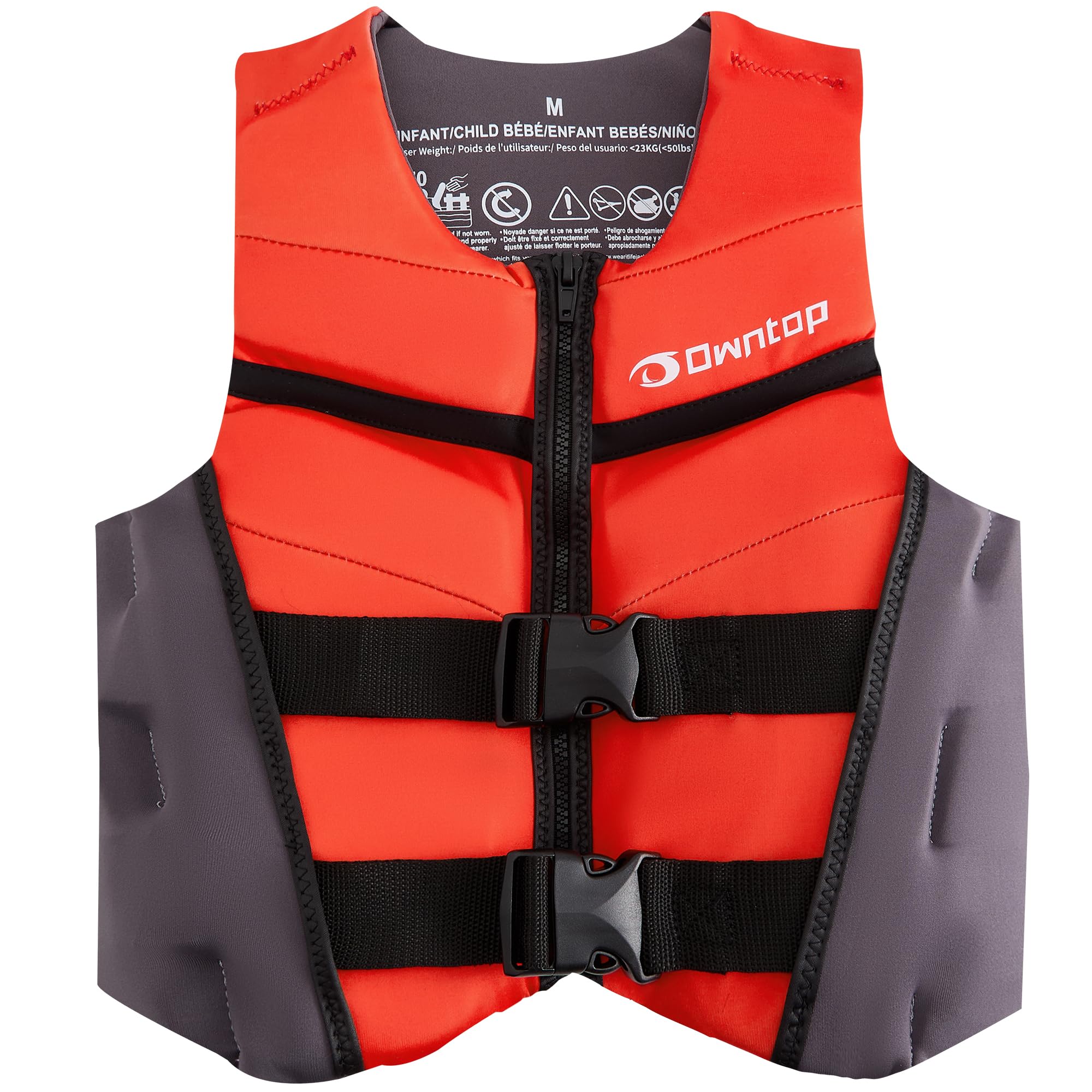 Owntop Gilet da Nuoto Junior | Aiuto al Galleggiamento per Ragazzi e Bambini | Giubbotto Galleggiante in Neoprene Leggero con Doppie Cinghie di Sicurezza Regolabili per Nuoto, Kayak, Pesca