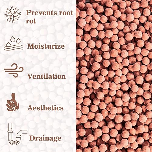 Miniatura 2 de Sukh Guijarros de arcilla para plantas, guijarros de 15 onzas para plantas de interior, arcilla natural, utilizados para decoración de drenaje,