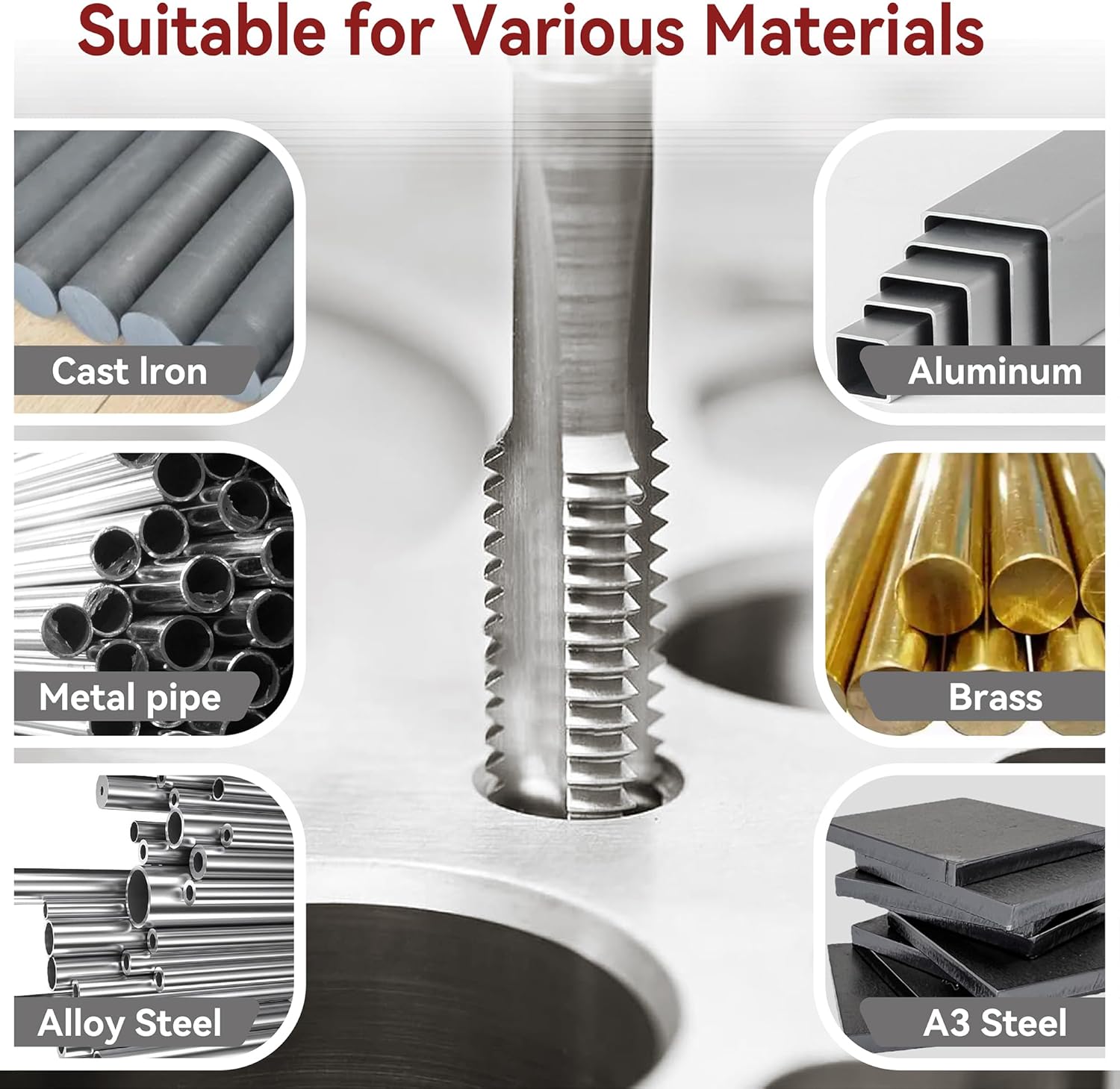M10x1.0 Tap and Die Set, Metric Right Hand M10 x 1.0 Tap Die Set, M10 x 1 High-Speed Steel Thread Milling Tap and Die Suitable for Various Metals