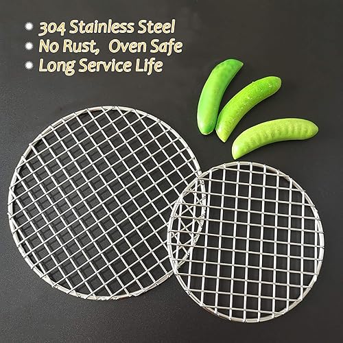 Miniatura 2 de Rejilla de acero inoxidable con diámetro de alambre cruzado de 7.9 pulgadas, para cocinar al vapor, refrigeración y hornear, para freidora de aire,