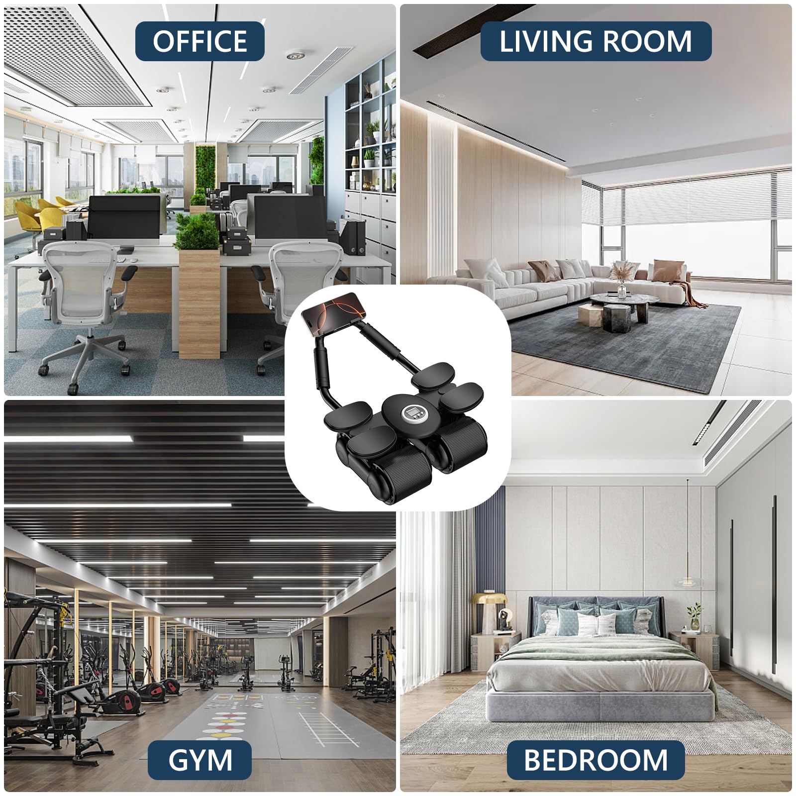 Ruota Addominale, Ab Wheel Roller Workout Equipment con Supporto del Gomito, Ruota Addominali Professionale per Allenamento di Forza Fitness per Casa Attrezzi Palestra Multifunzione