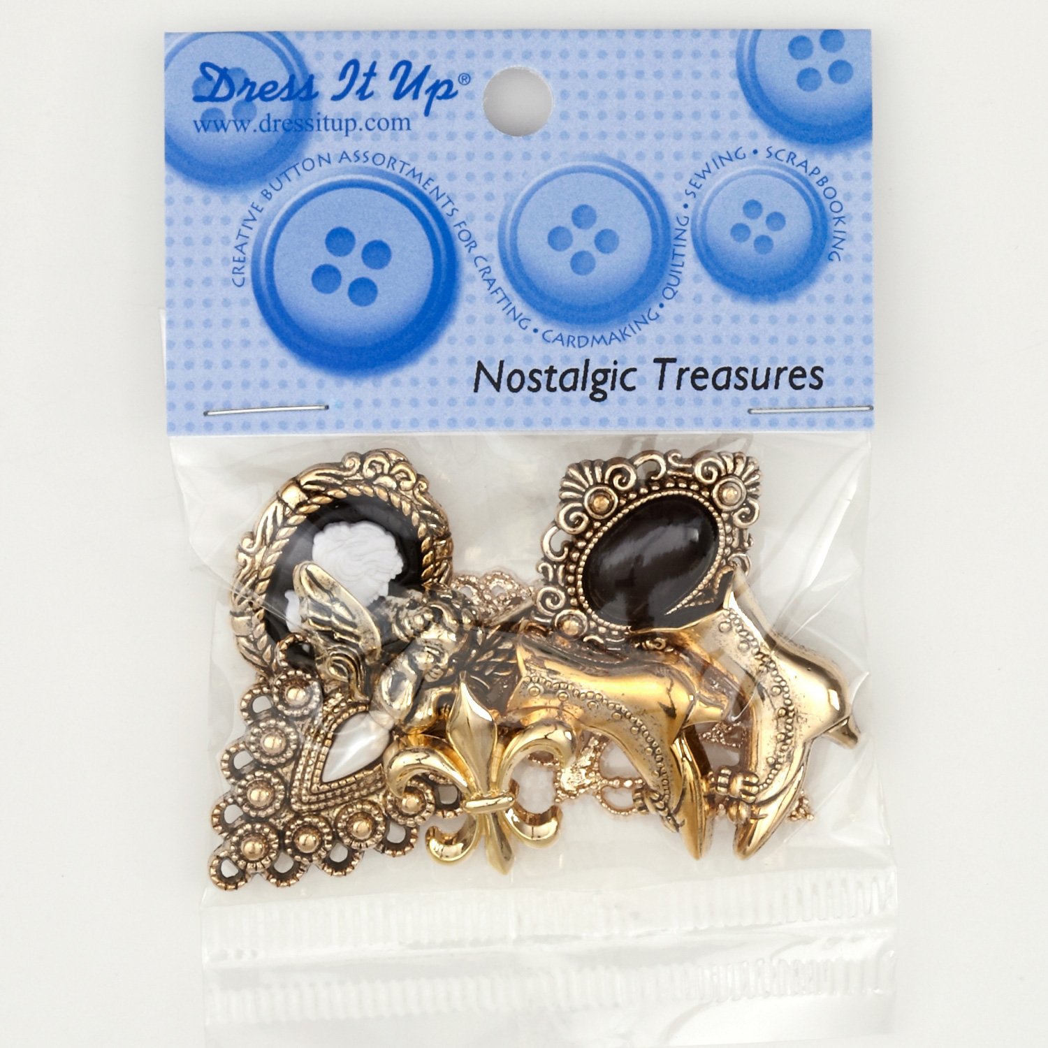 Jesse James Company 0321500 Dress It Up Embellishment Buttons Nostalgic Treasures, Each
