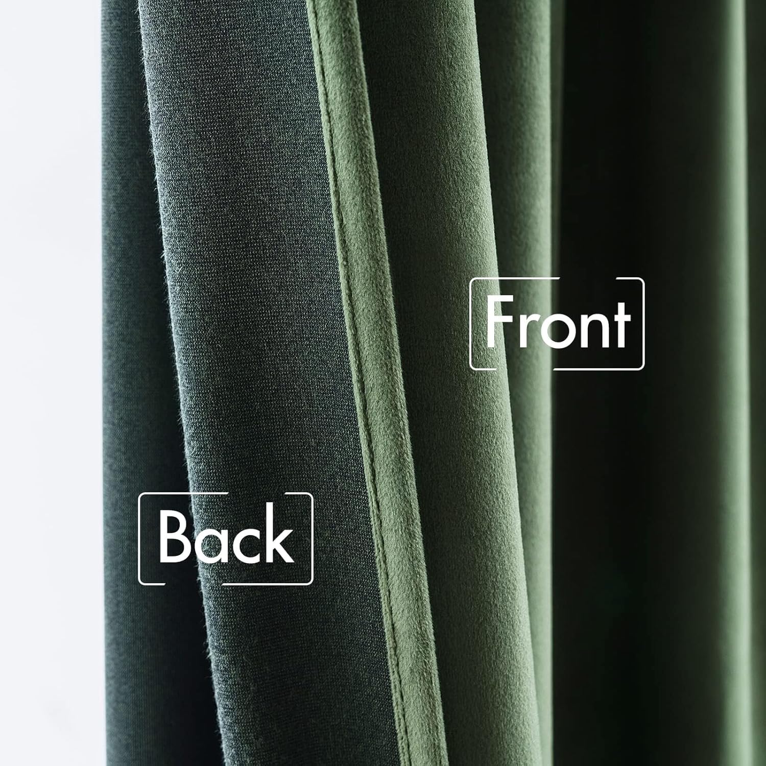 MIULEE Velvet Curtains 84 inches 2 Panels - Luxury Blackout Curtains for Bedroom Living Room Thermal Insulated Super Soft Window Drapes Rod Pocket & Back Tab, Olive Green, W52 x L84 inches thumbnail
