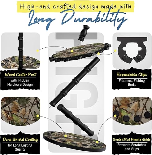 Miniatura 3 de Rush Creek Creations | Soporte para 16 cañas de pescar, Organización y almacenamiento para garaje, para carretes, equipo, accesorios, caja de