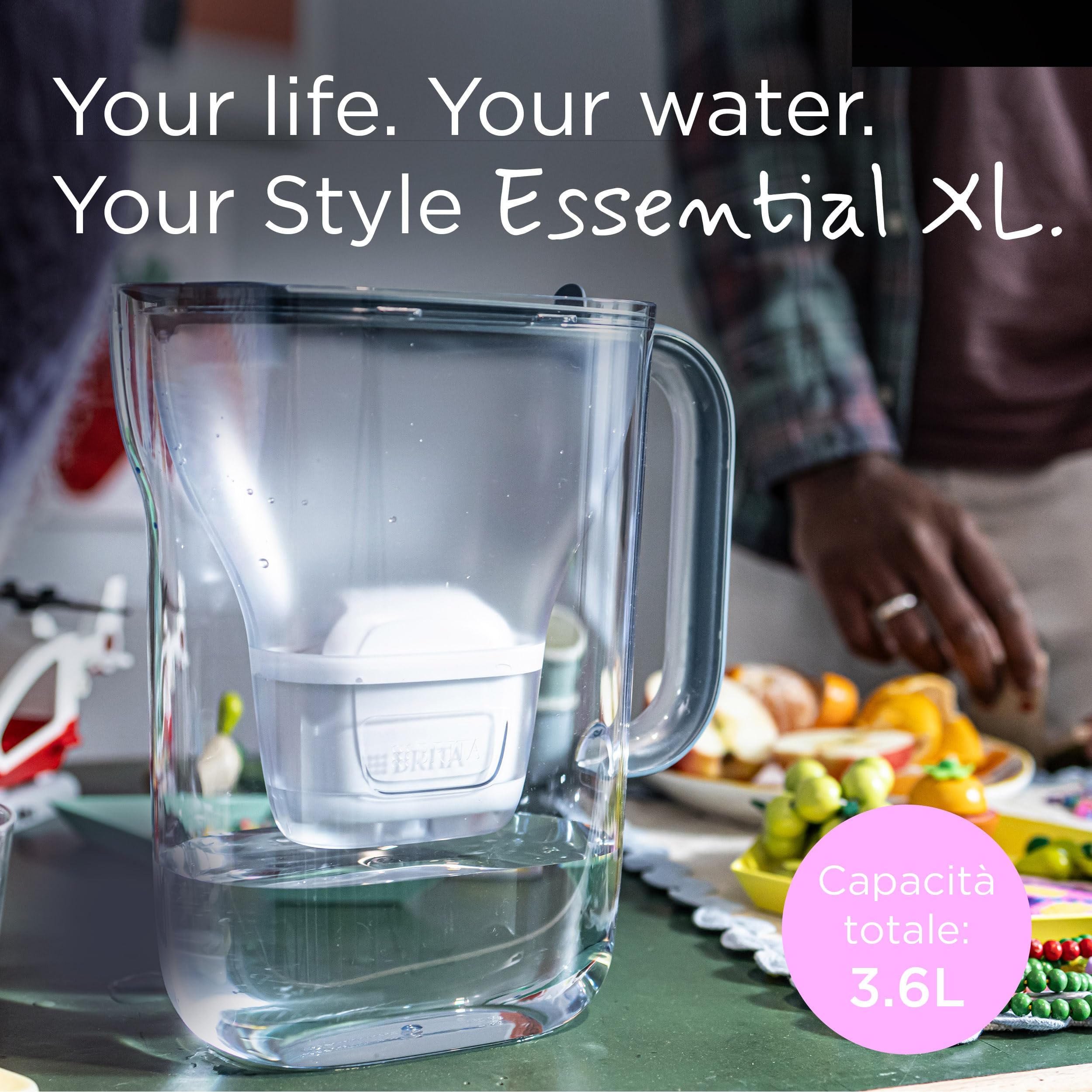 BRITA Caraffa filtrante Style Essential XL Stone Blue (3,6L) incl. 1 x filtro BRITA MAXTRA PRO PURE PERFORMANCE