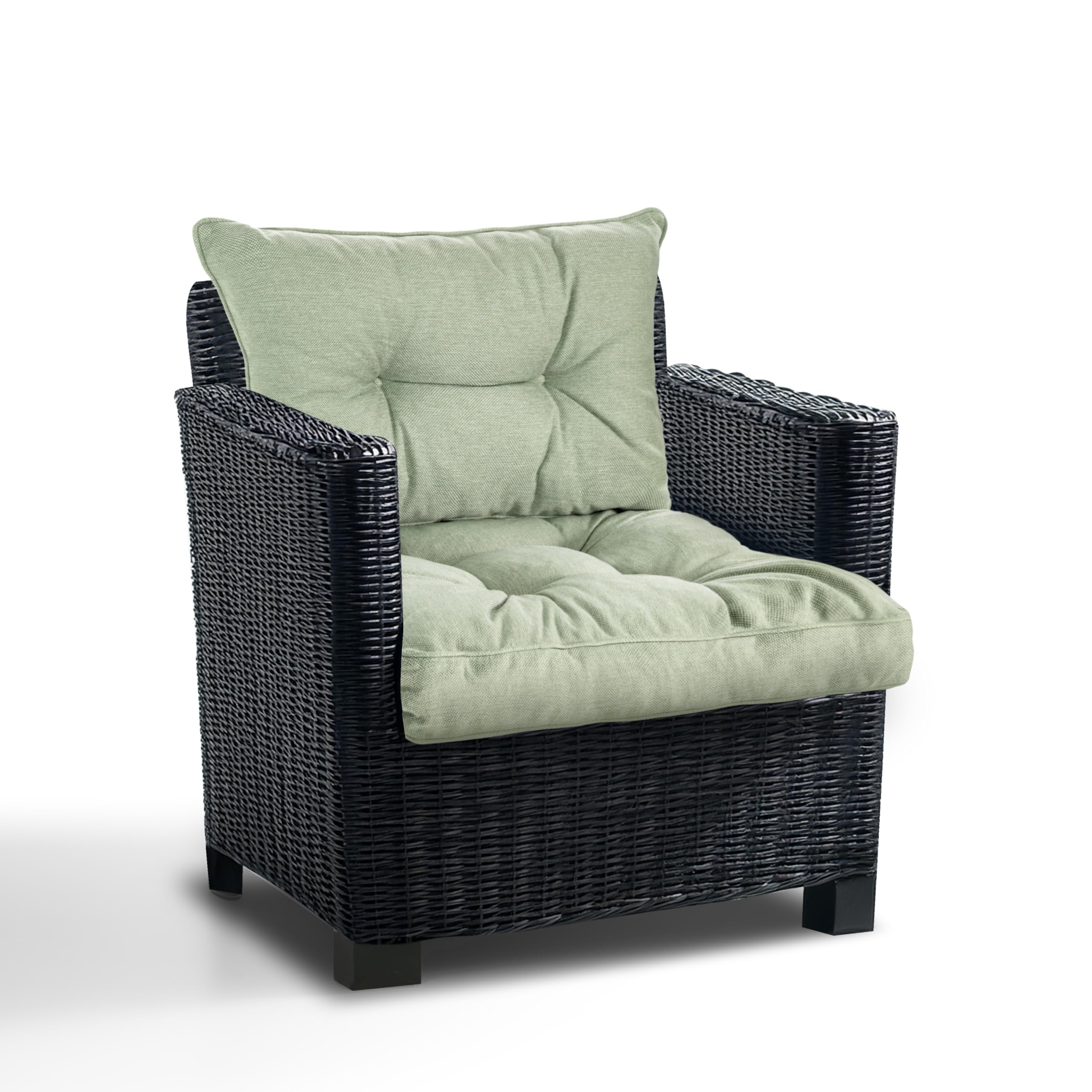 Coussin Salon de Jardin Exterieur en Rotin 50x50 + 50x40 – Coussin de Chaise – Coussin d’Assise et Dossier pour Mobilier en Rotin – Polypropylène de Haute Qualité