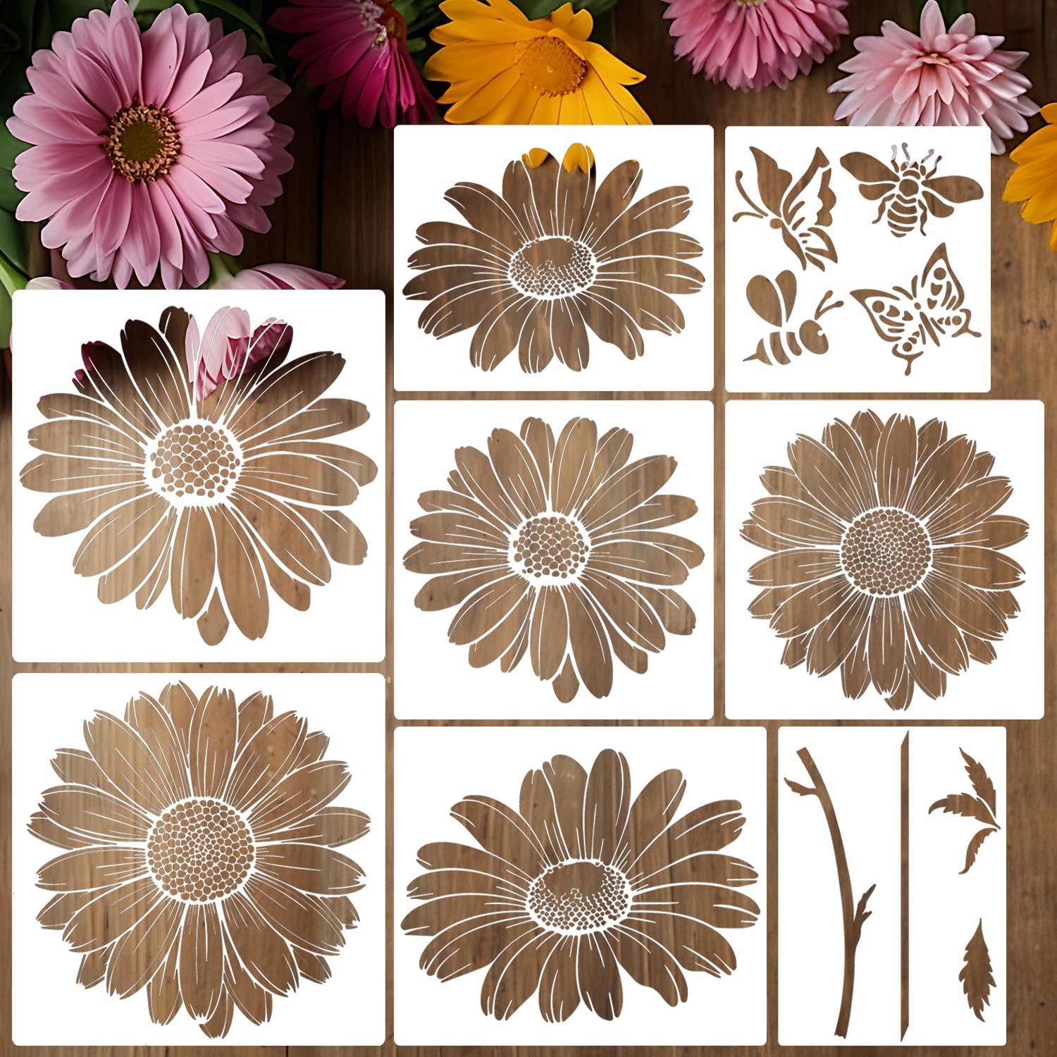 Snapklik.com : Large Flower Stencils For Painting Daisy Flower Stencils ...