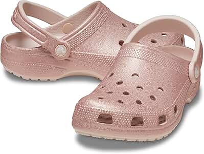 Crocs Unisex-Adult Classic Sparkly Clogs, Metallic and