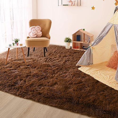 Miniatura 186 de Kelarea Alfombra de área para sala de estar, 3 x 5, antideslizante, color azul turquesa, esponjosa, suave, alfombra de felpa peluda para dormitorio