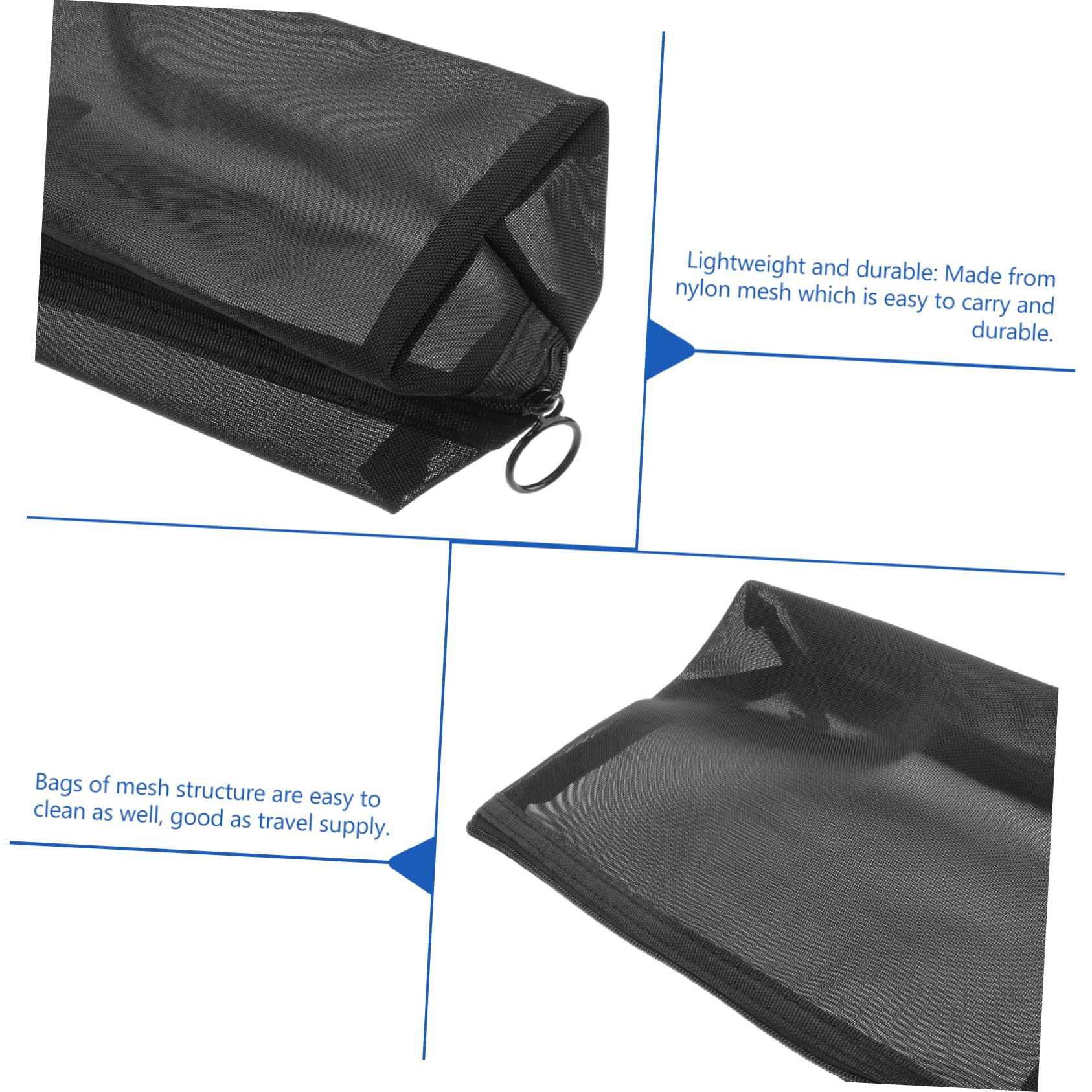 Mipcase 9pezzi Borse Cosmetiche Rete Leggere e Resistenti Con Cerniera Di Organizer Da Viaggio Multifunzionali Per Accessori e Necessità Personali