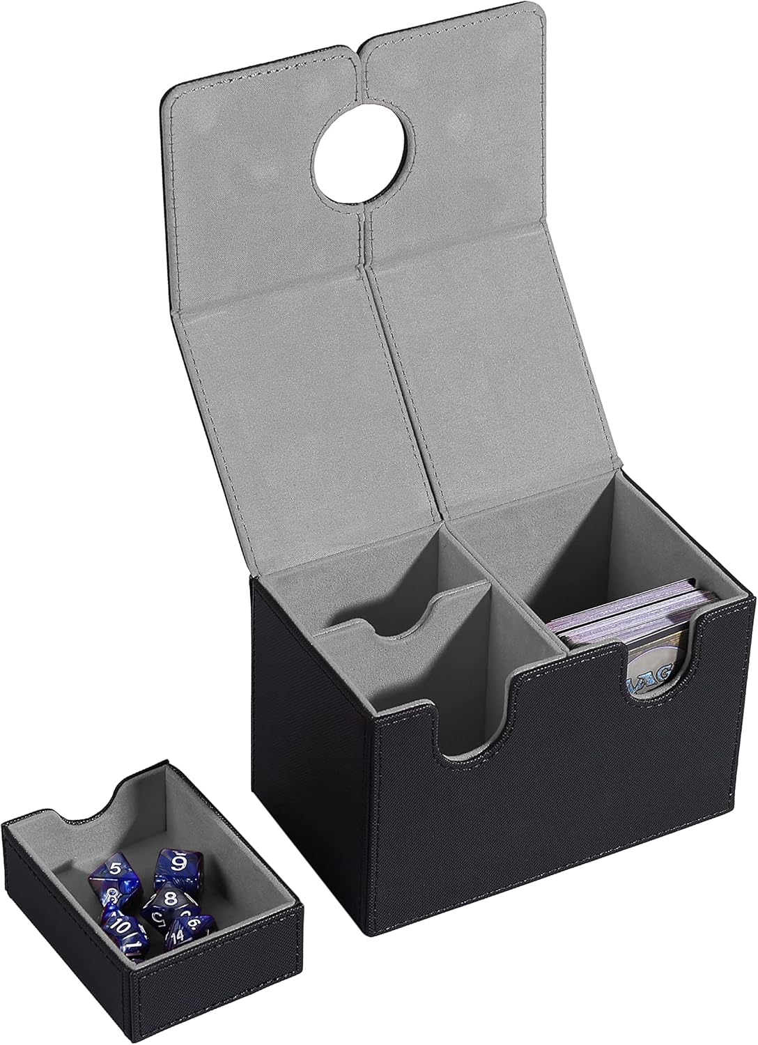 Venssu Mtg Deck Box,Card Deck Box with Dice Tray for MTG