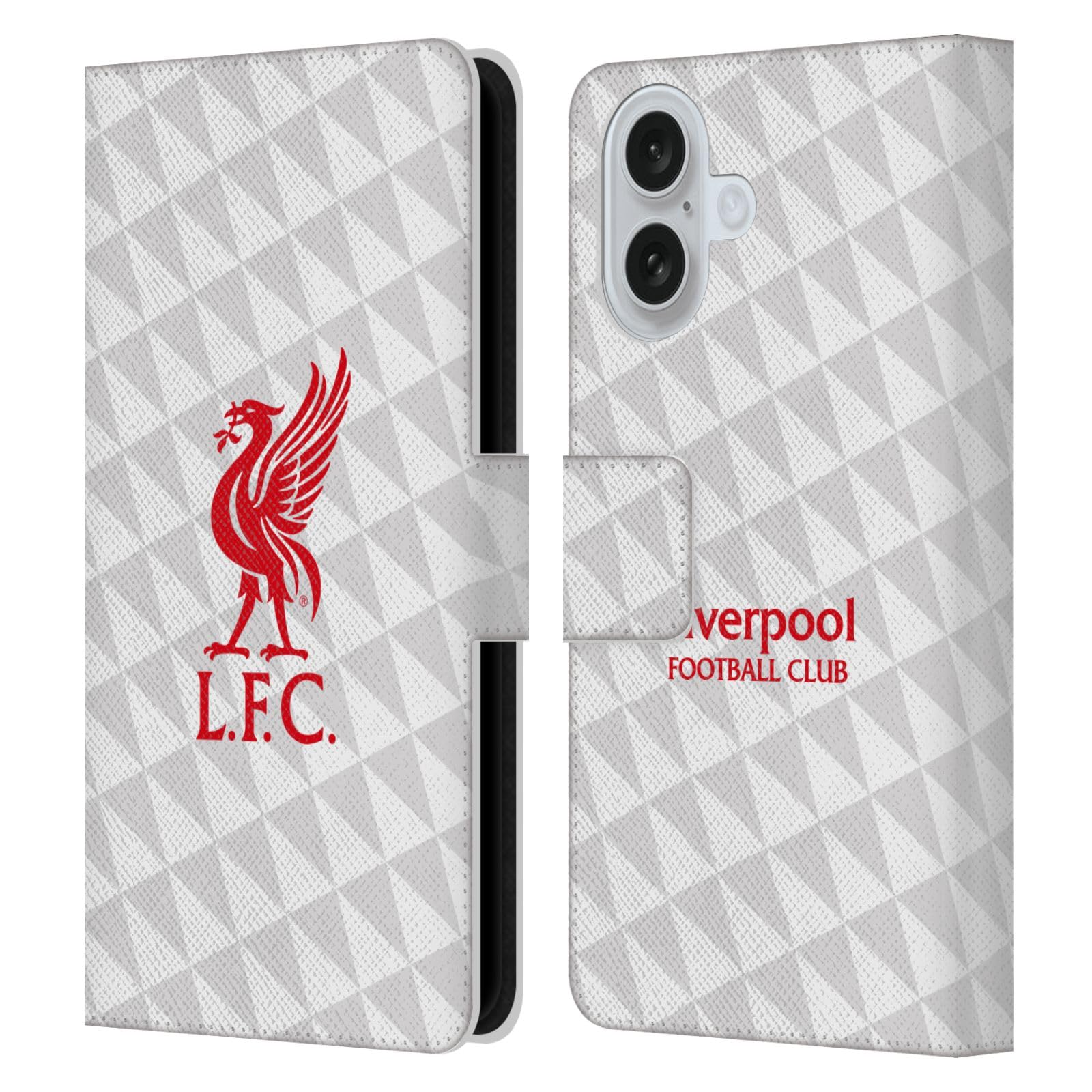 Head Case Designs Officially Licensed Liverpool Football Club Red On White Kit Liver Bird Leather Wallet Case Compatible With Apple iPhone 16