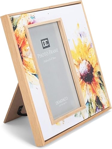 Miniatura 4 de DEMDACO Dean Crouser - Arte de pared con flores amarillas de girasol para fotos de 4 x 6 pulgadas en marco de madera y lienzo de 8.75 x 7.75 pulgadas