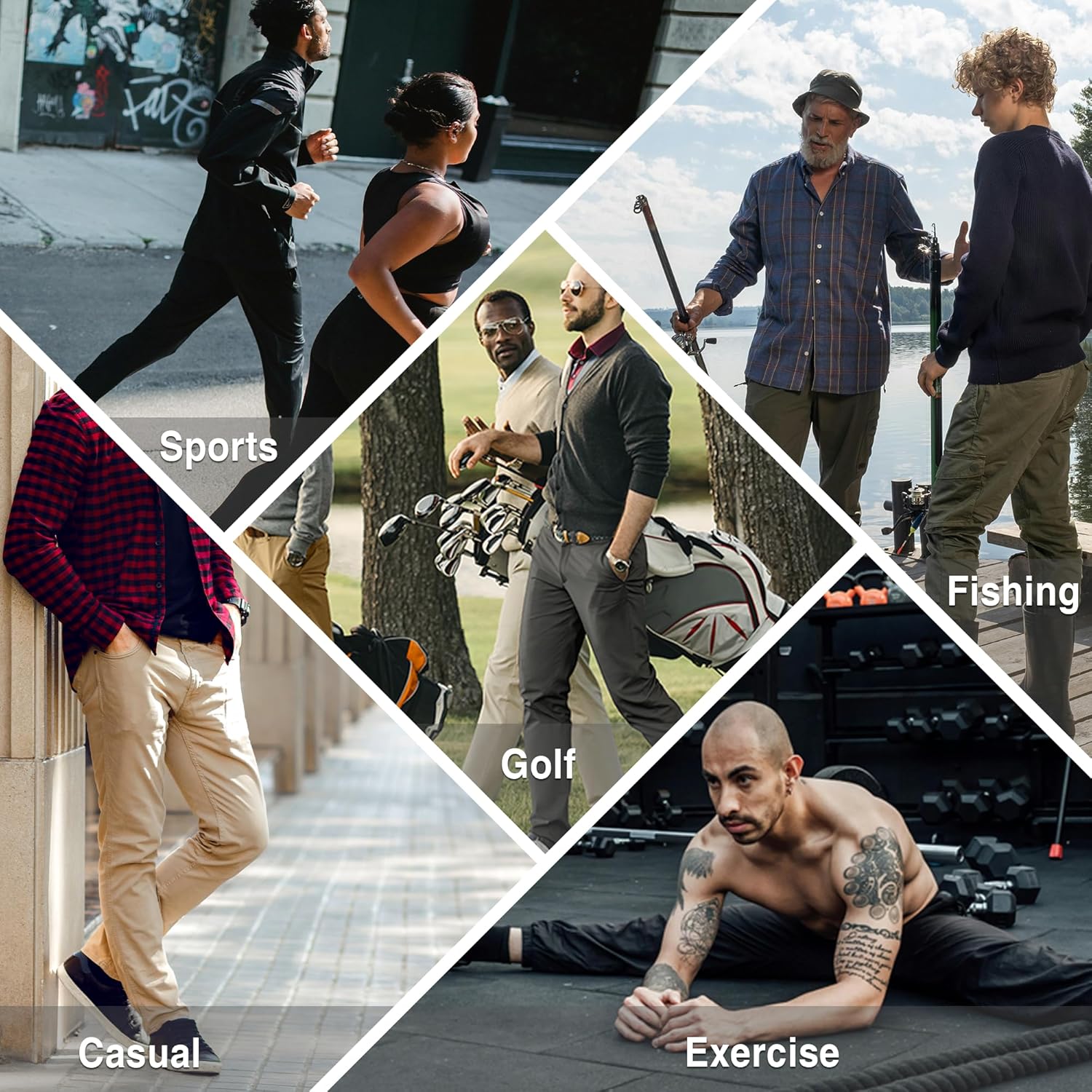 MOURCE Men's Lightweight Travel Pants Breathable Athletic Elastic Waist Casual Pants Quick-Dry Joggers 2 Zipper Pockets - Image 7