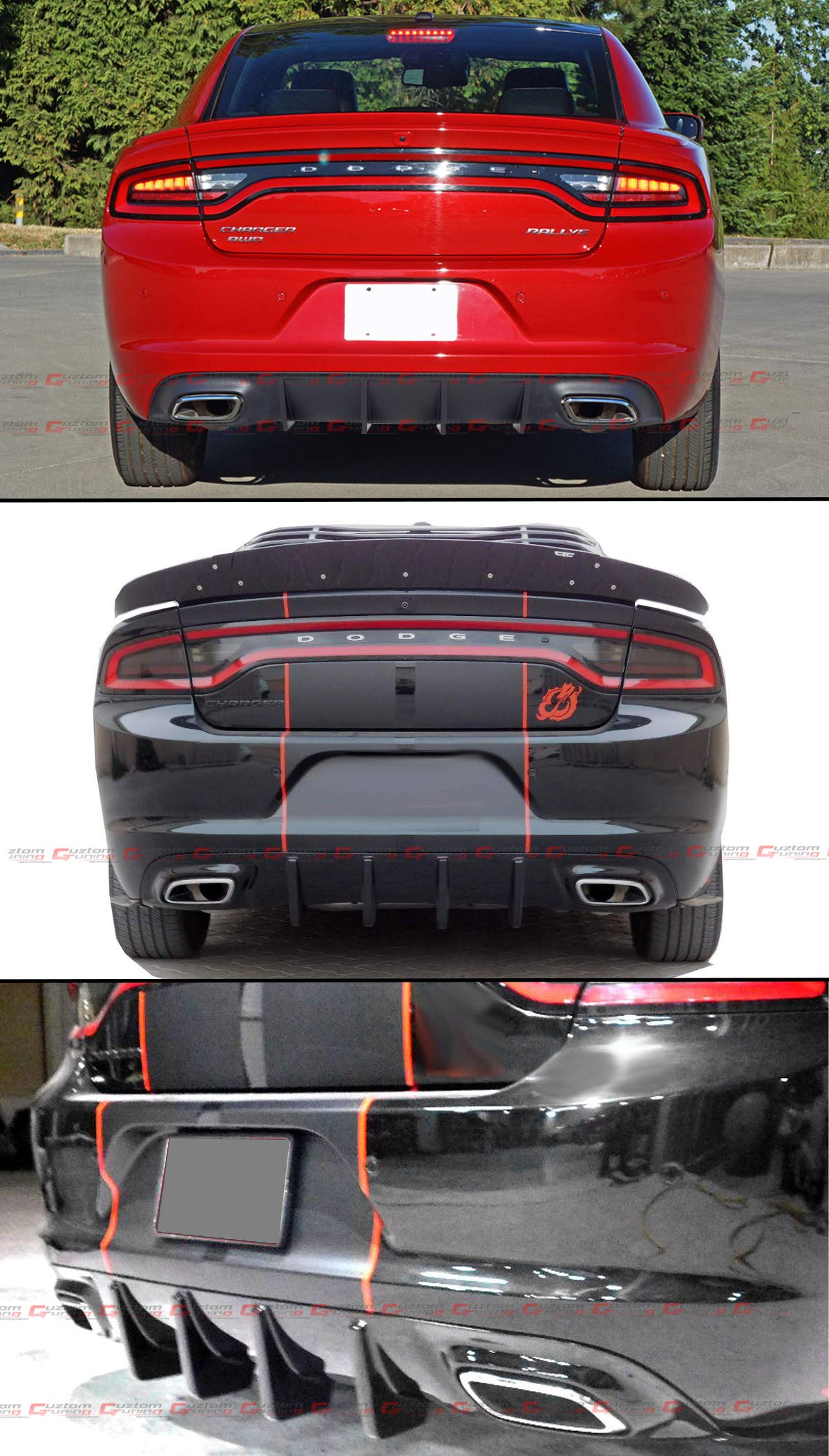 Rear Diffuser Dodge Charger 2015 - 24 Dodge Charger Rear Fin Diffuser ...