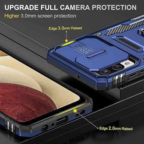 Miniatura 5 de Asuwish Funda de teléfono para Samsung Galaxy A12M12 con protector de pantalla y cubierta deslizante para cámara deslizante, soporte magnético,