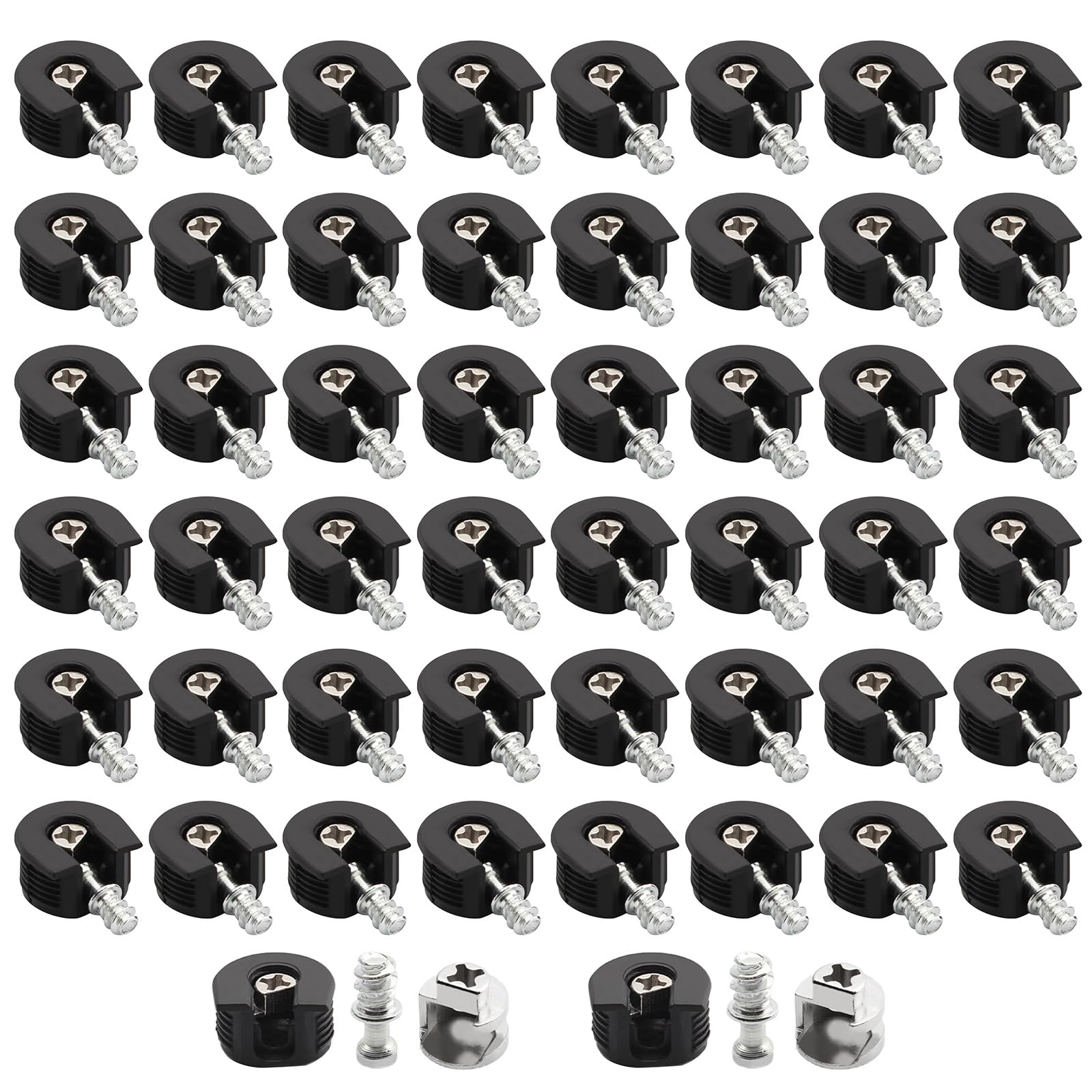 Hogtnd Black 50Pcs Shelf Support Concealed Cabinet Connectors Furniture Connector Bracket With Screws Easy Installation Concealed Cabinet Connectors