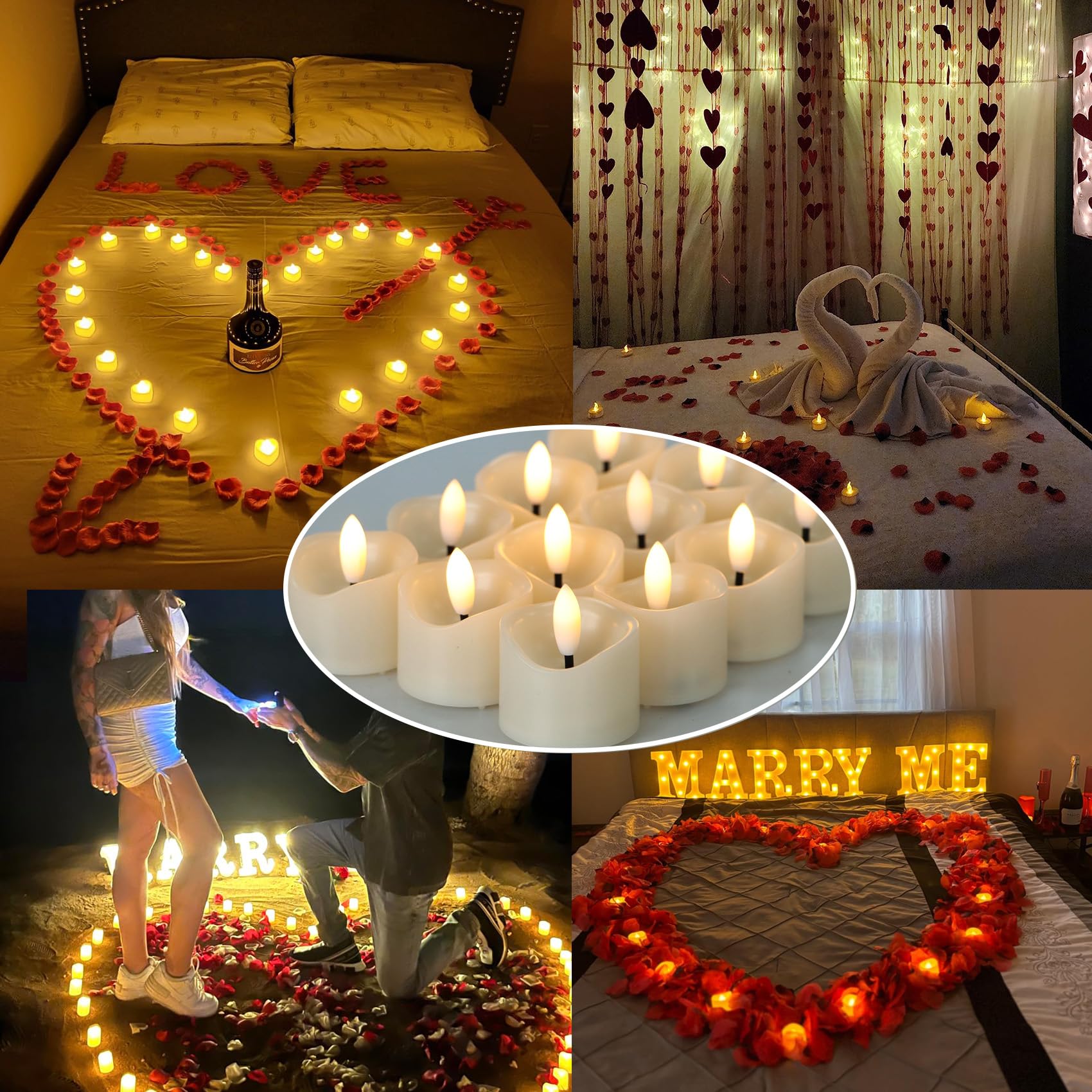 Batteriebetriebene Votivkerzen, 3,8 x 4,2 cm, flammenlose Votiv-Teelichter, schwarzer Docht, Teelichter, LED, elektrische künstliche Kerzen, realistisch, für Hochzeit, Weihnachten, Erntedankfest
