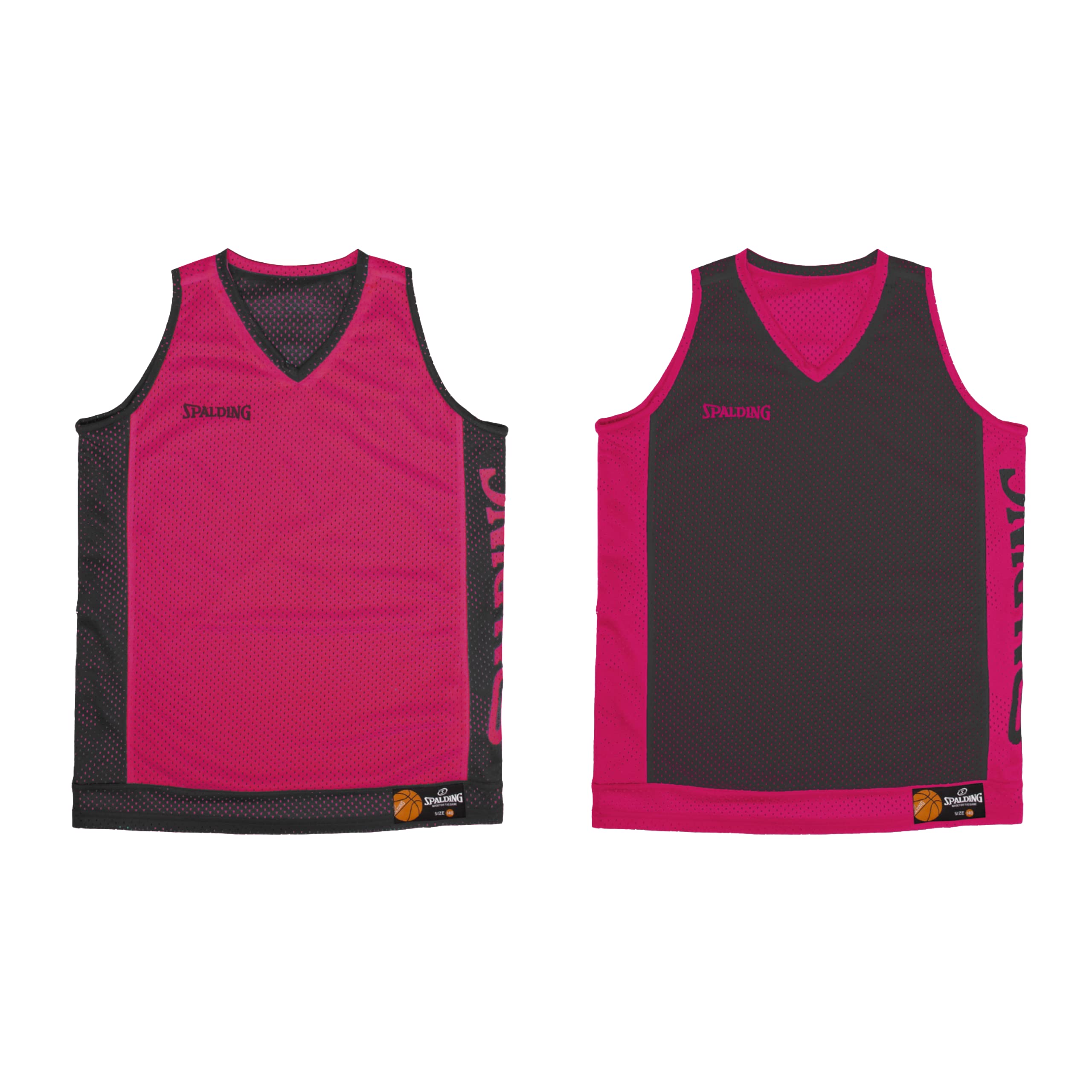 Spalding - Camiseta de Tirantes Reversible - Camiseta de Baloncesto - Fucsia/Negro - Talla XXL - Ropa Deportiva - Baloncesto