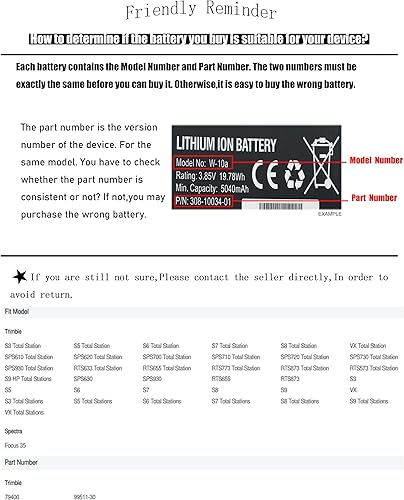 Miniatura 2 de Estry Reemplazo de batería para Trimble S6 79400 S7 S3 S3 S3 Estaciones totales S5 S5 Estaciones totales S6 Estaciones totales S7 Estaciones totales