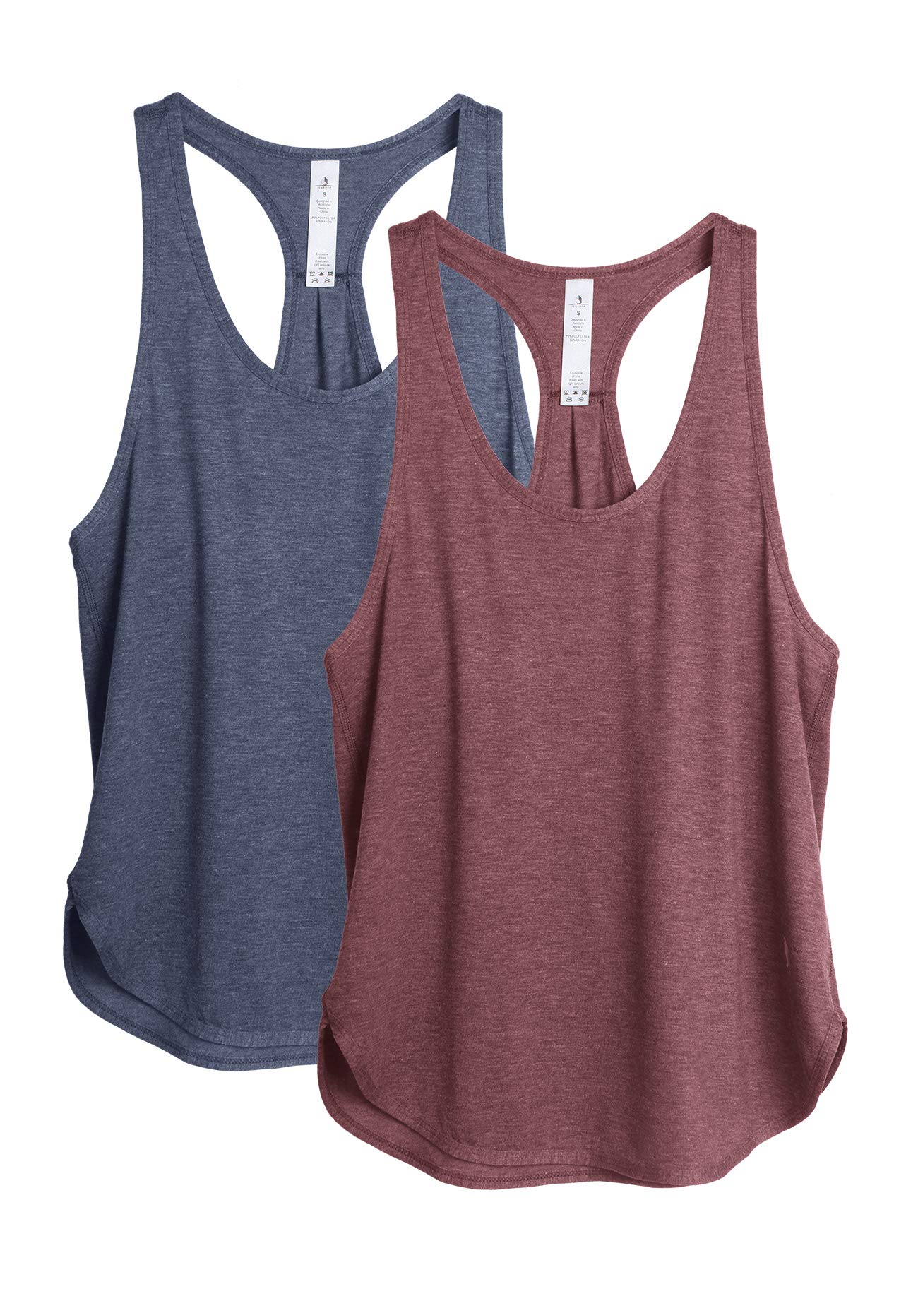 icyzone Camiseta sin Mangas de Yoga Deportiva para Mujer Chaleco Deportivo, Pack de 2 — view 12