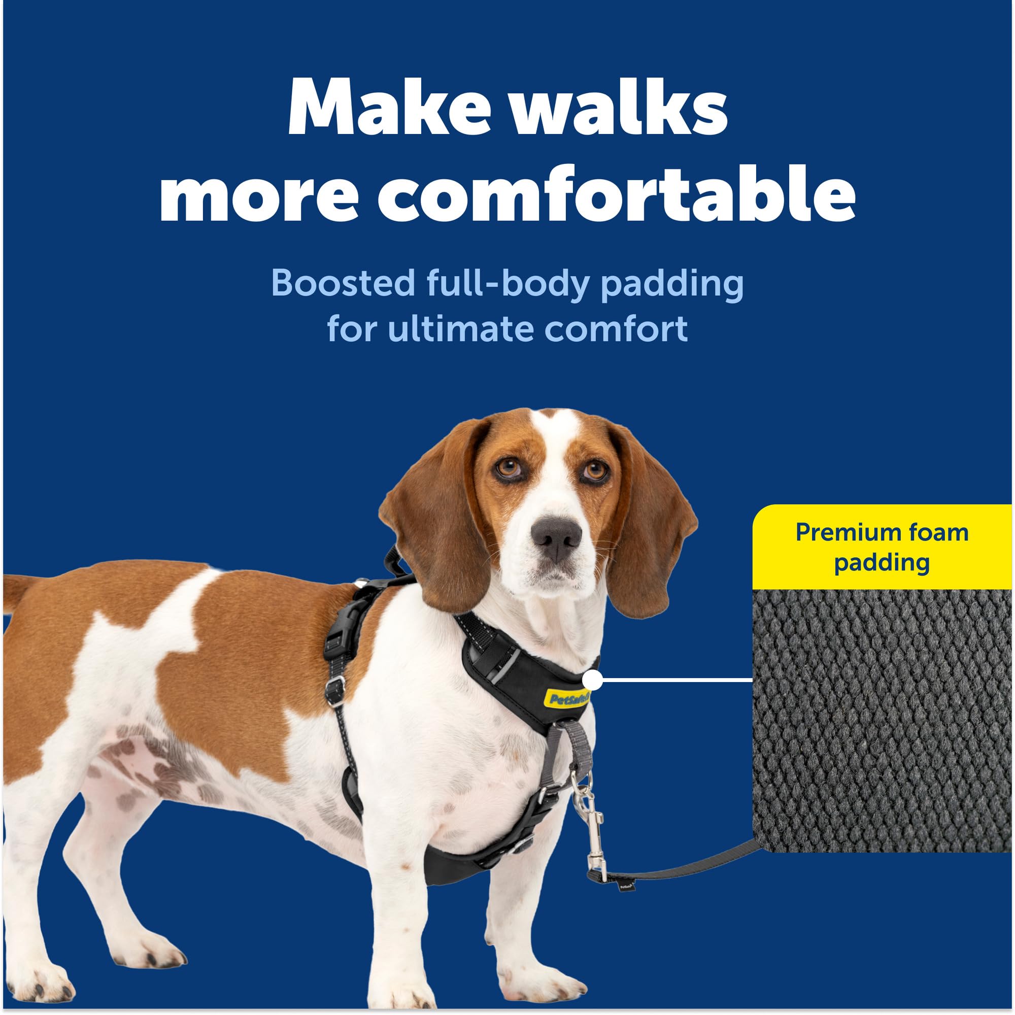 PetSafe Easy Walk Comfort Harnais Anti-Traction pour Chien - Rembourrage Complet du Corps - Meilleure Marche Lors de la première Utilisation - 5 Points de réglage, S/M, Noir