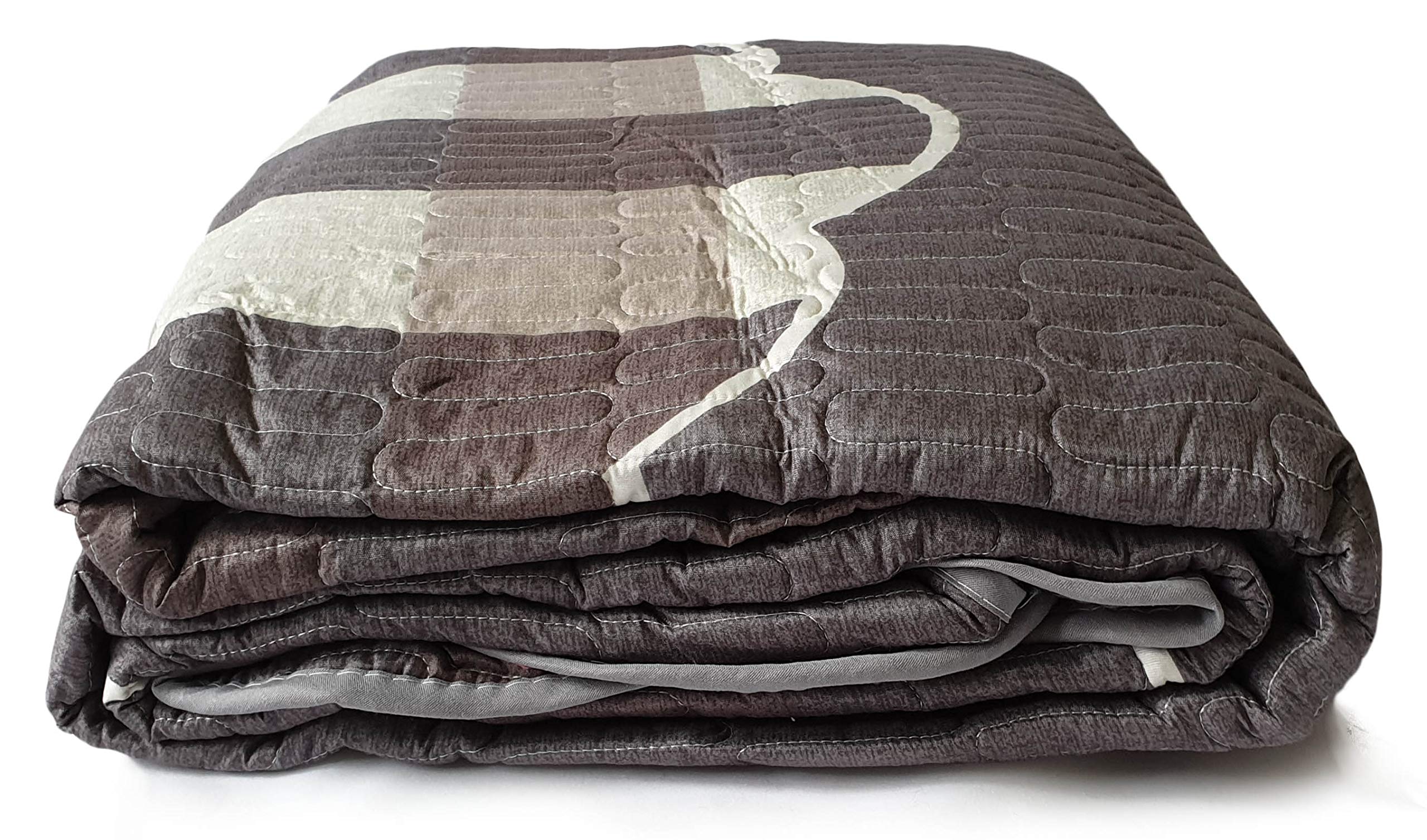 Juego de cama de 3 piezas gris doble king colcha acolchada 230x250 cm