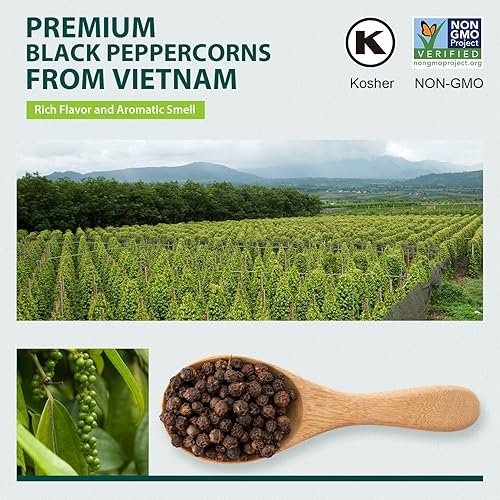 Miniatura 8 de Soeos Sal marina del Himalaya, 39 onzas (2.4 libras) + granos de pimienta negra entera, 18 onzas (1.1 libras) de sal blanca del Himalaya de grano