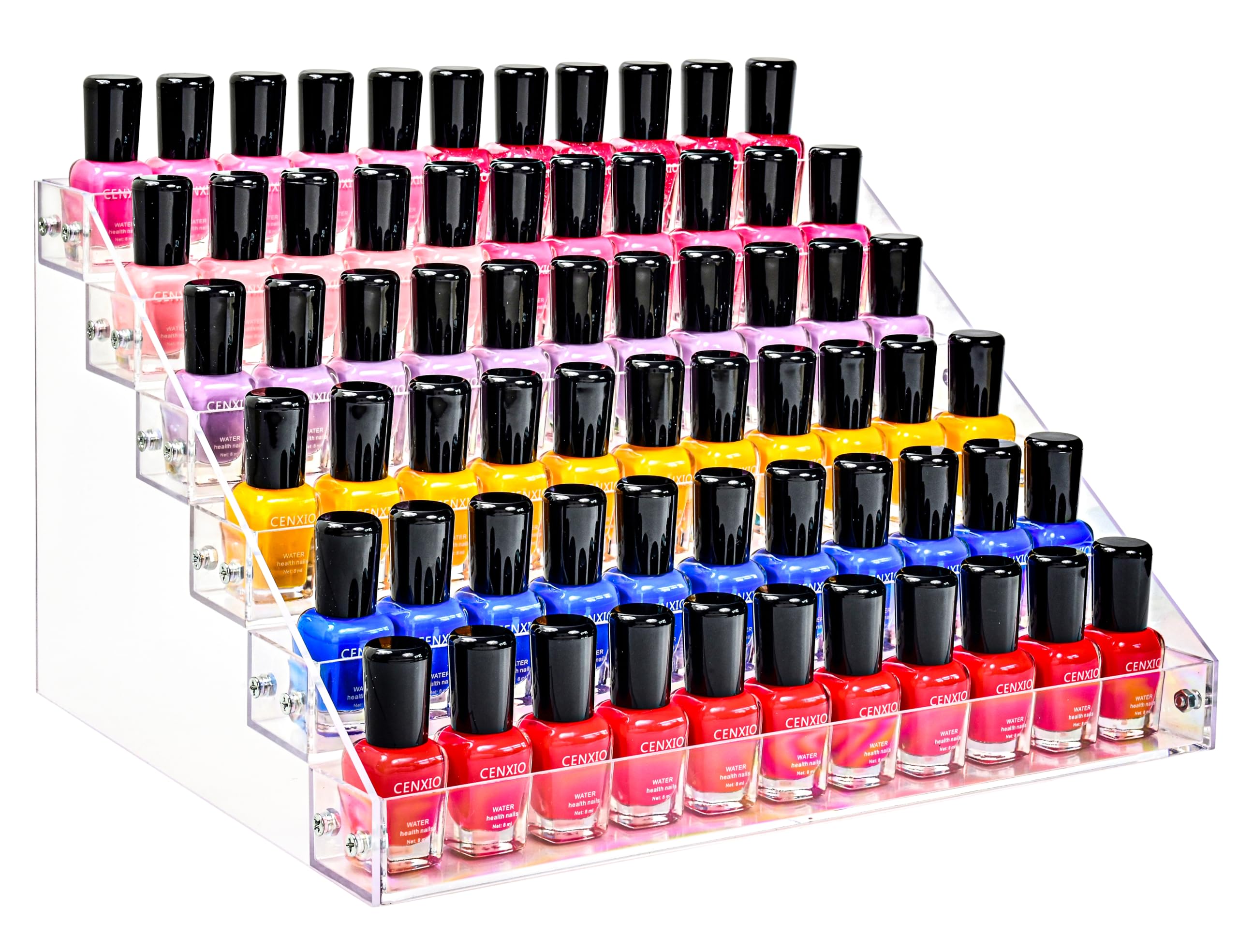 Kingtaily Organizer Rack Stand Holder Large Capacity Acrylic Clear 6 Layers for Nails Polish Essential Oil Lipstick Sunglasses