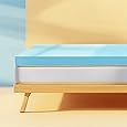 SUBRTEX 4 Inch Memory Foam Mattress Topper Ventilated Gel Infused Bed Foam Topper for Pressure Relieving, CertiPUR-US Certified, King, Blue