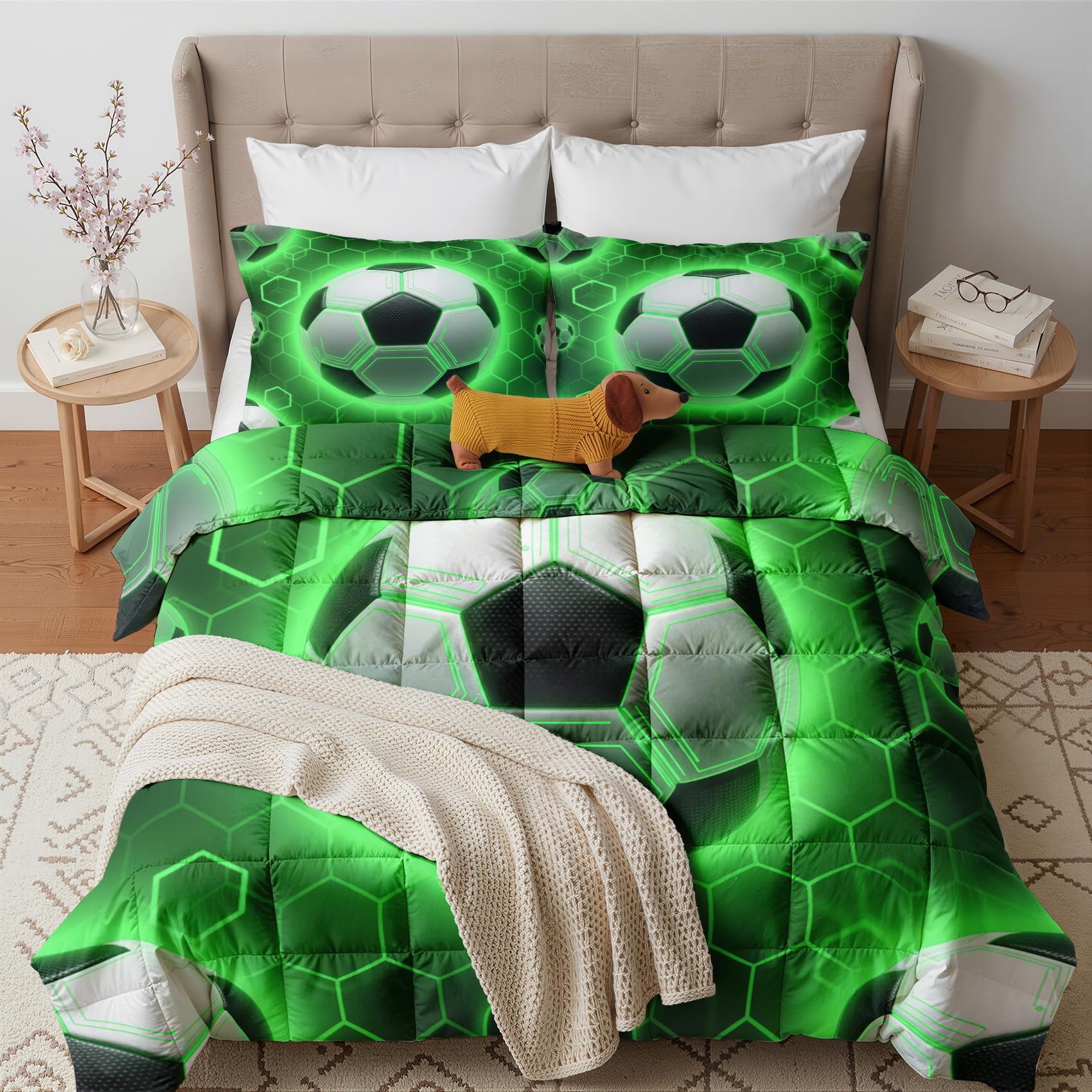 Gedaeuba Colourful Football Sports Duvet Double 10.5 Tog