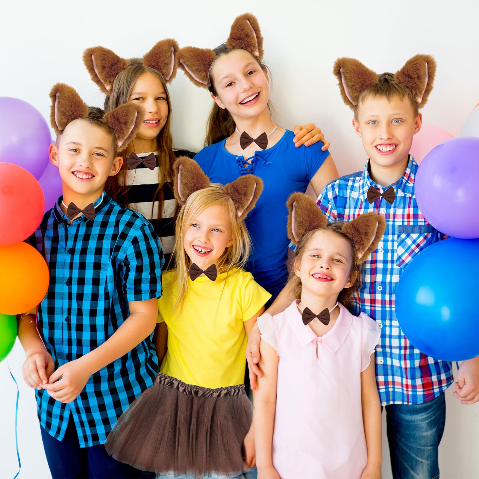 UILYNIU 4 Pieces Fox Costume for Kids Faux Ears Headband, Long Tail, Bow Tie, Princess Tutu - Image 4