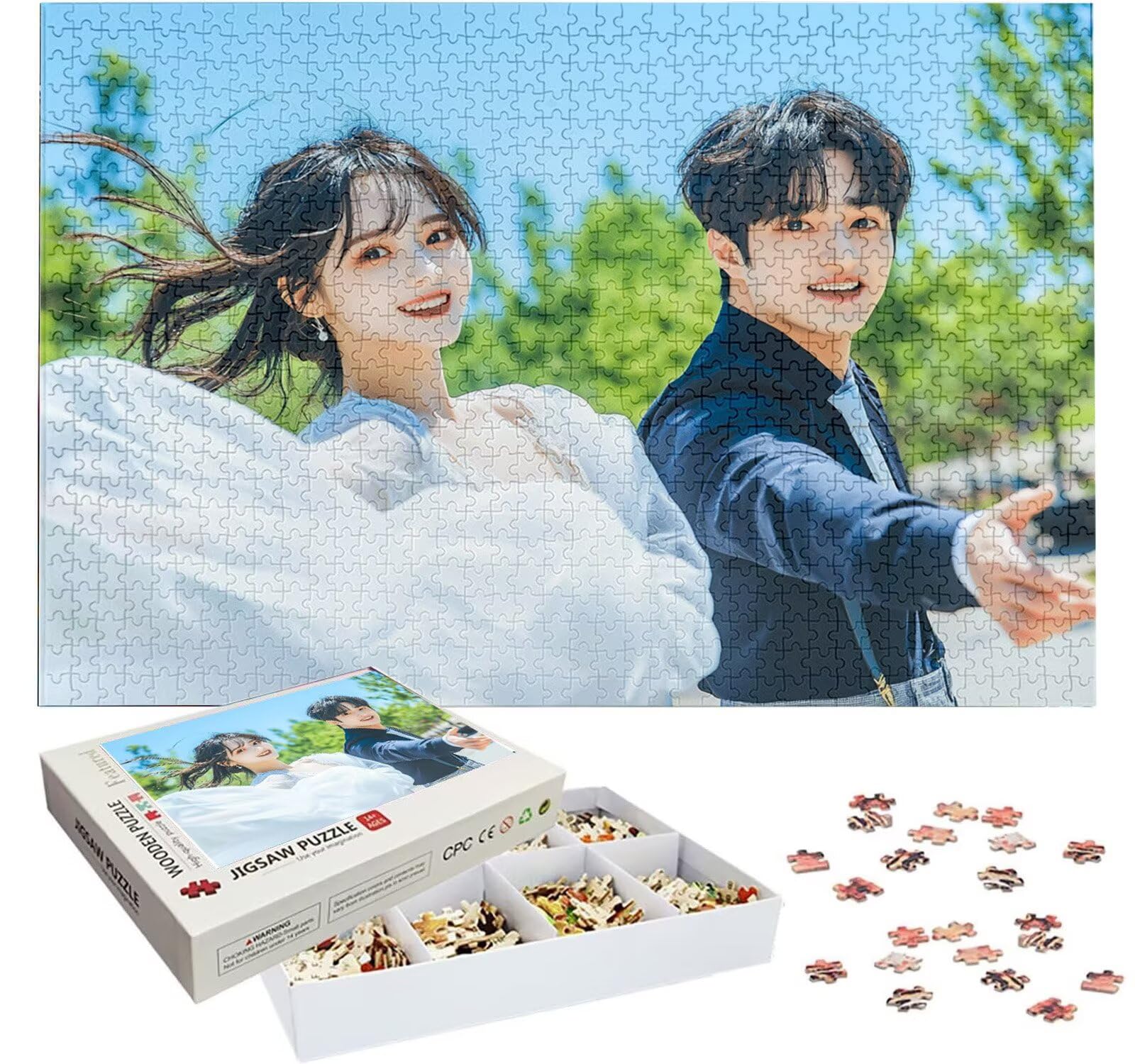 Puzzle Personalizado con Foto, Personalizada Rompecabezas Personalizado Diseña tu Logo Foto o Texto, Personalizado Navidad Halloween San Valentín Parejas Niños Familia Amigos h-3941